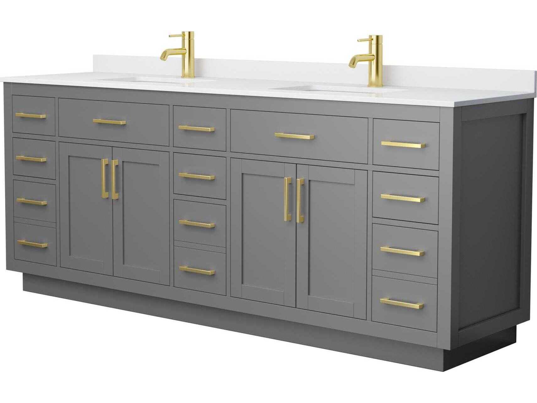 Wyndham Collection Beckett-TK 84" Dark Gray Vanity with Toe Kick