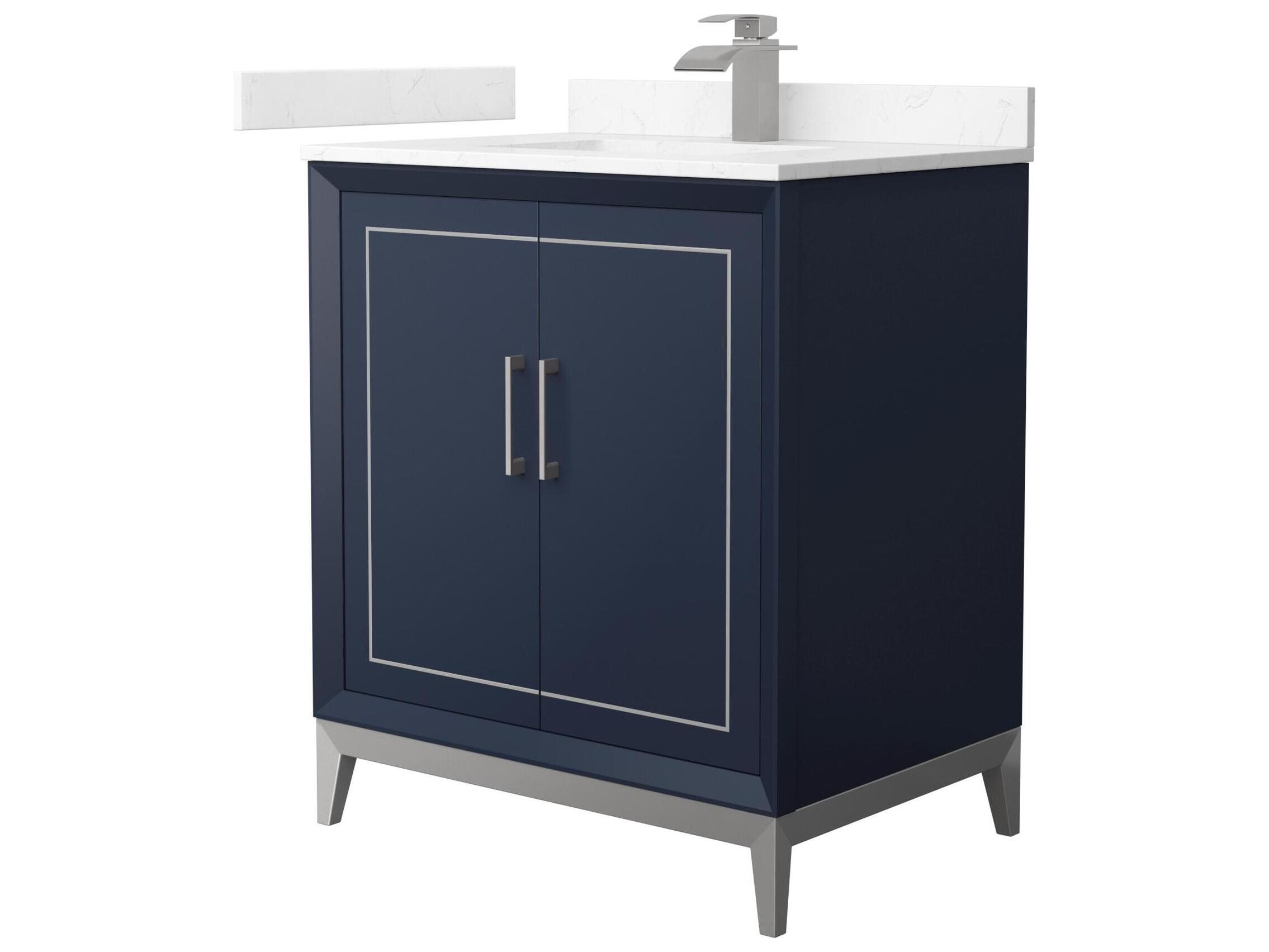 Wyndham Collection Marlena 30" Dark Blue Vanity