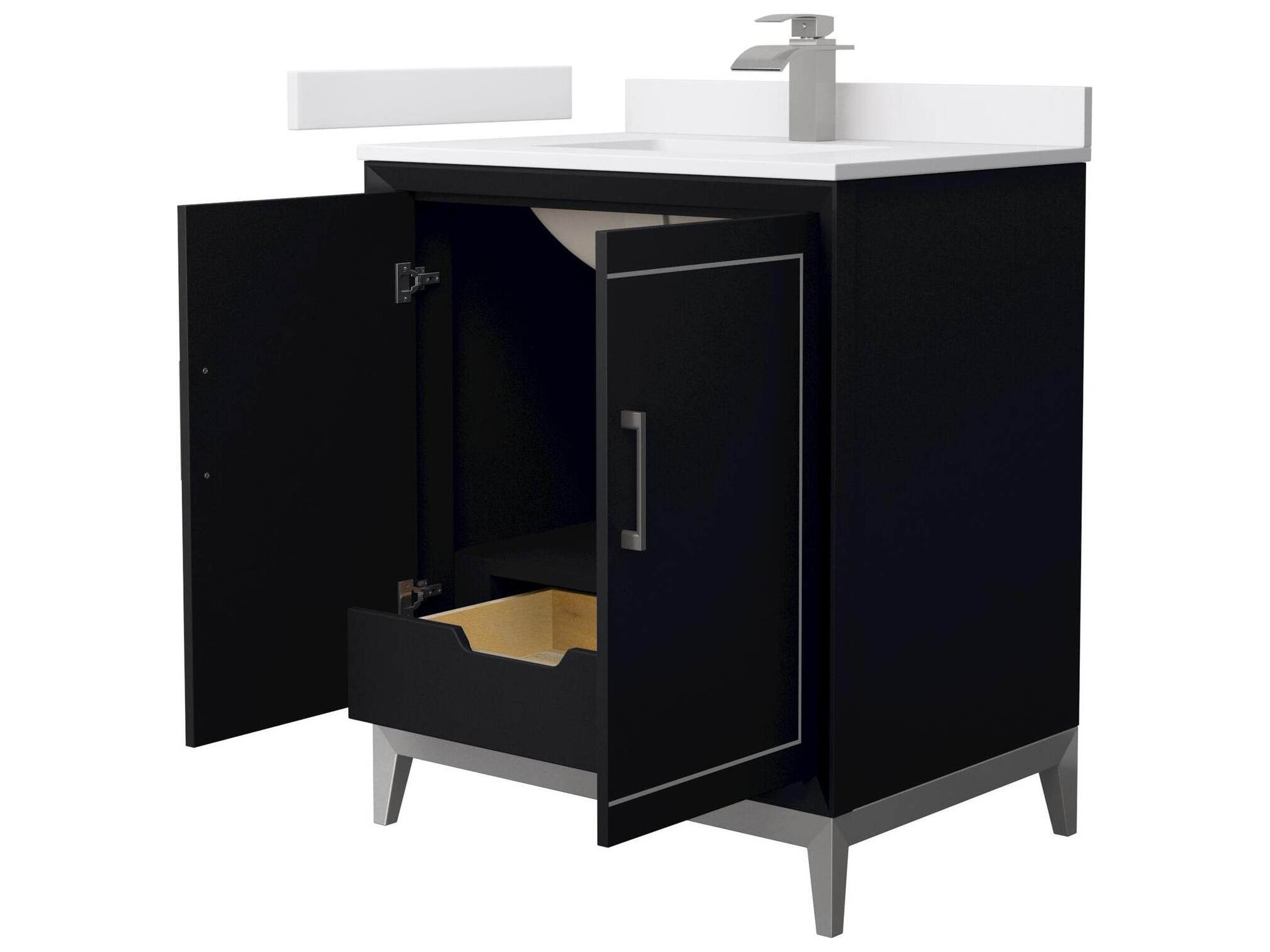 Wyndham Collection Marlena 30" Black Vanity