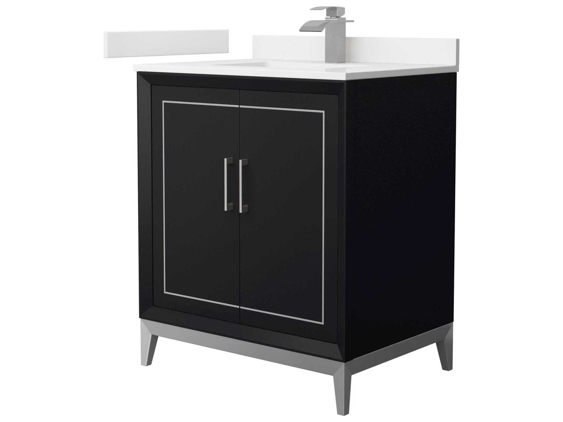 Wyndham Collection Marlena 30" Black Vanity