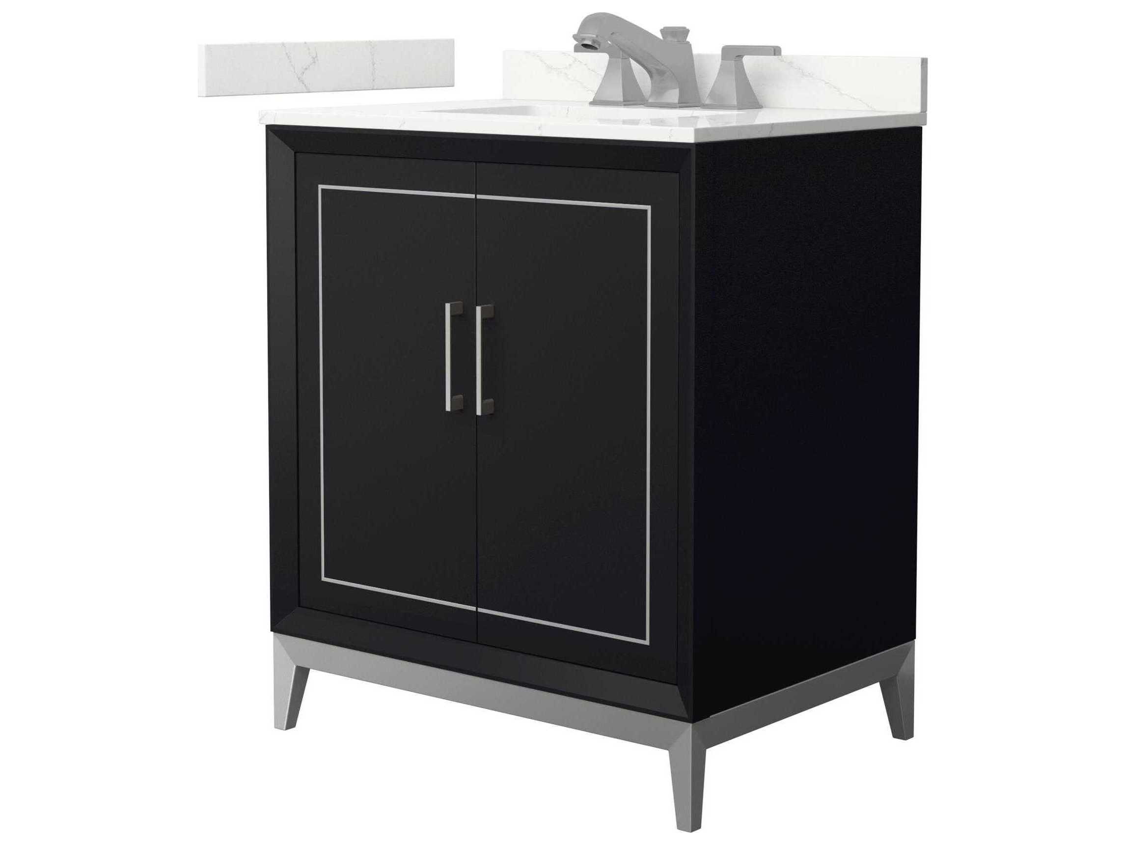 Wyndham Collection Marlena 30" Black Vanity