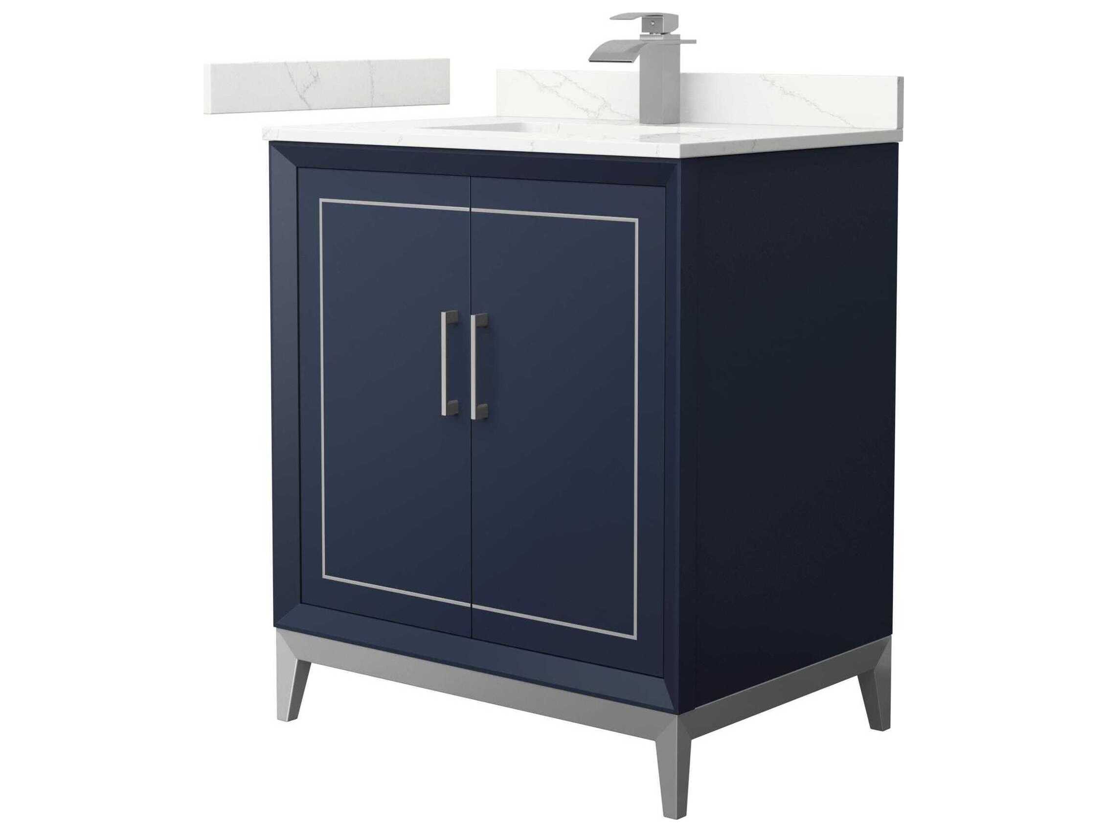 Wyndham Collection Marlena 30" Dark Blue Vanity
