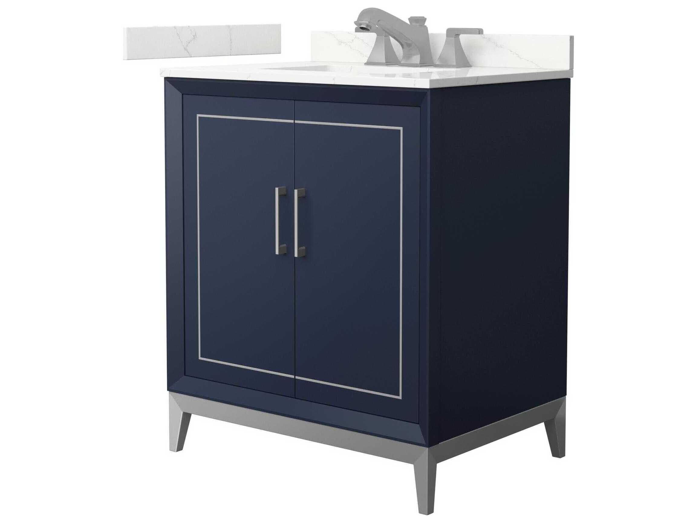 Wyndham Collection Marlena 30" Dark Blue Vanity