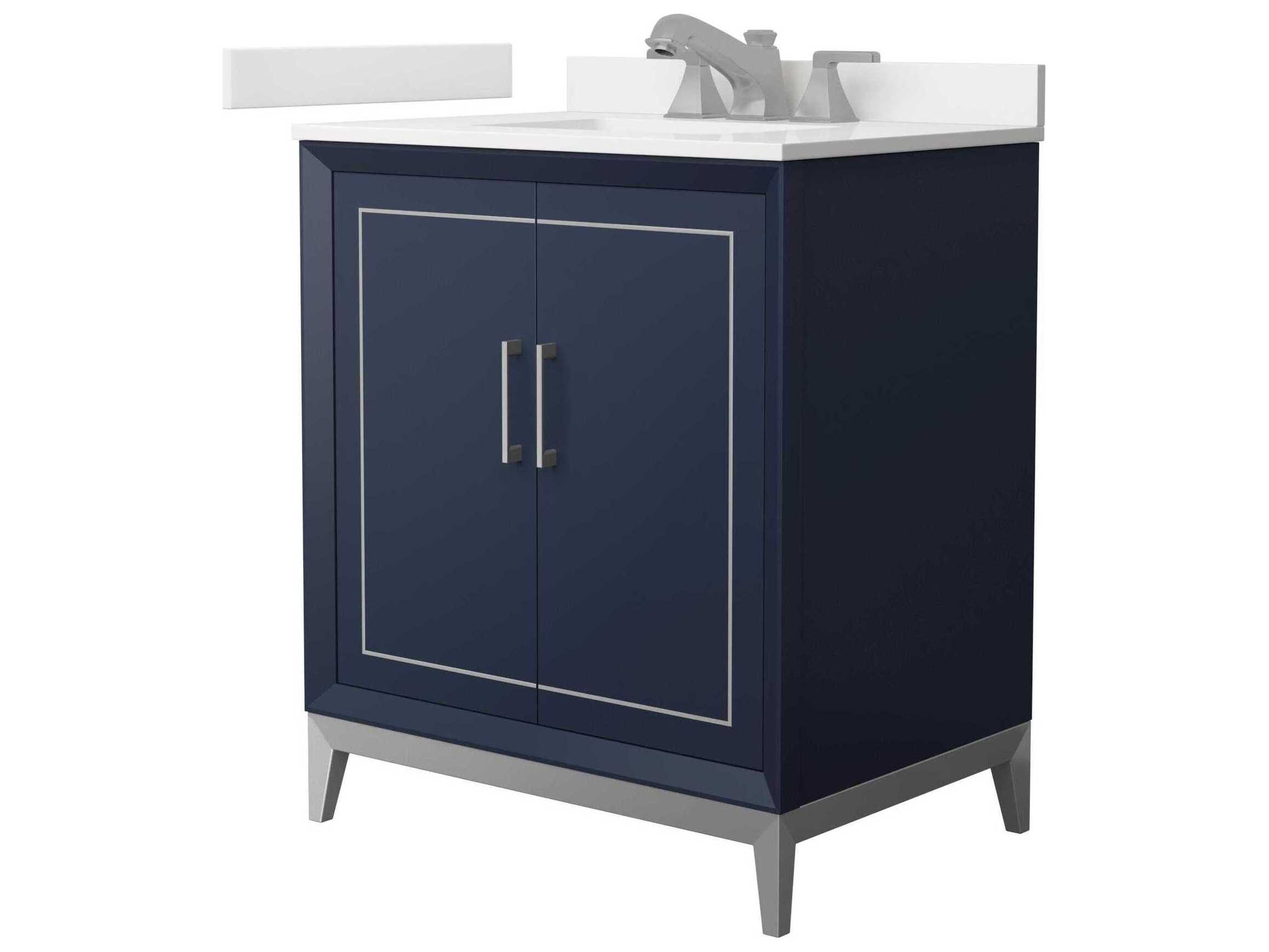 Wyndham Collection Marlena 30" Dark Blue Vanity