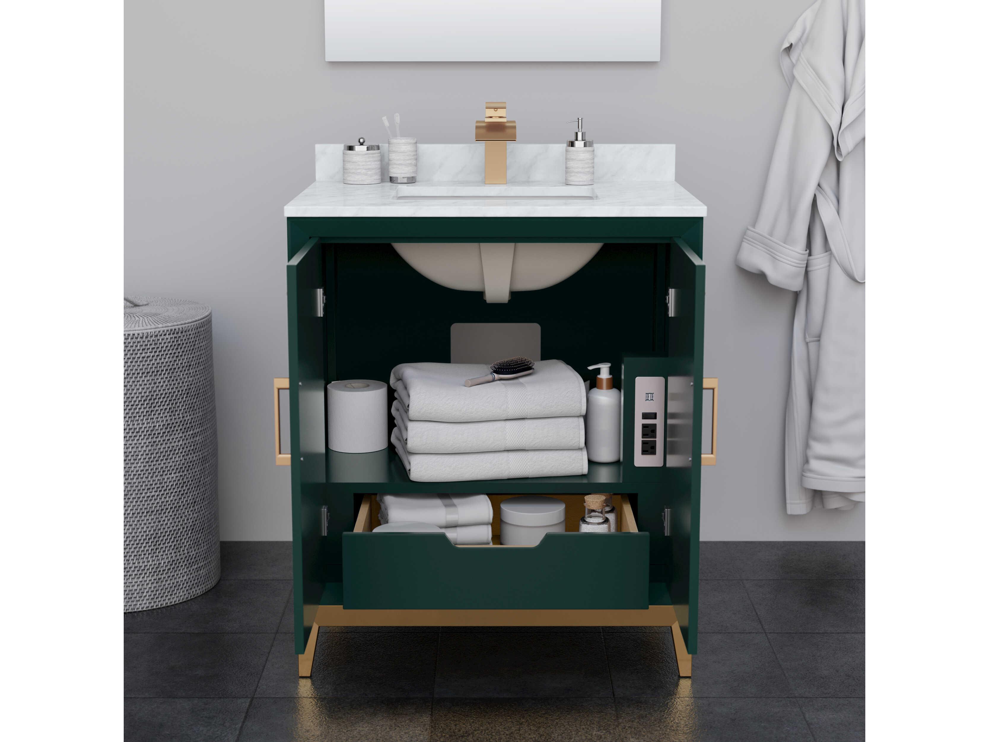 Wyndham Collection Marlena 30" Green Vanity