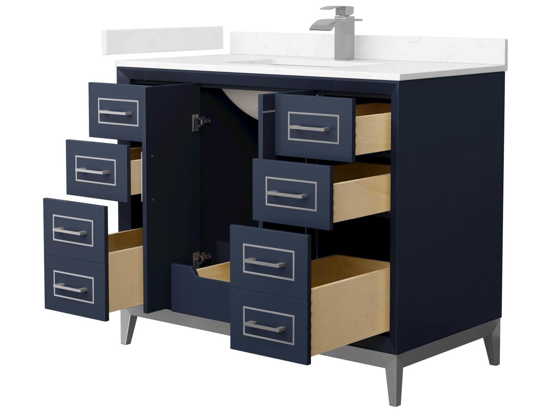 Wyndham Collection Marlena 42" Dark Blue Vanity