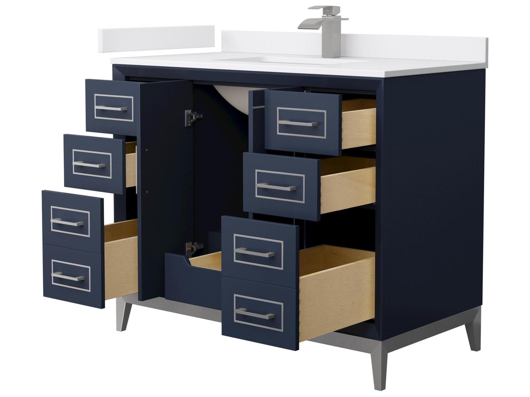 Wyndham Collection Marlena 42" Dark Blue Vanity