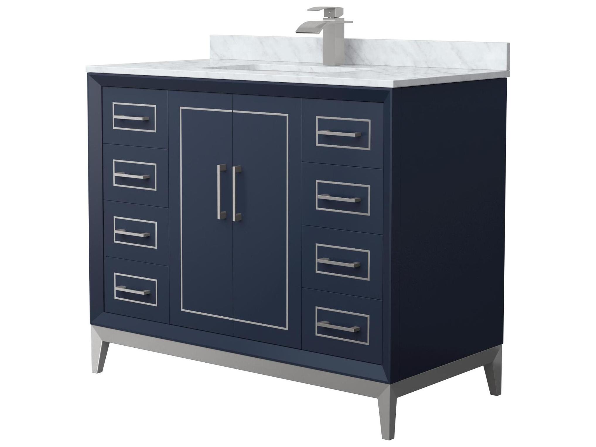 Wyndham Collection Marlena 42" Dark Blue Vanity