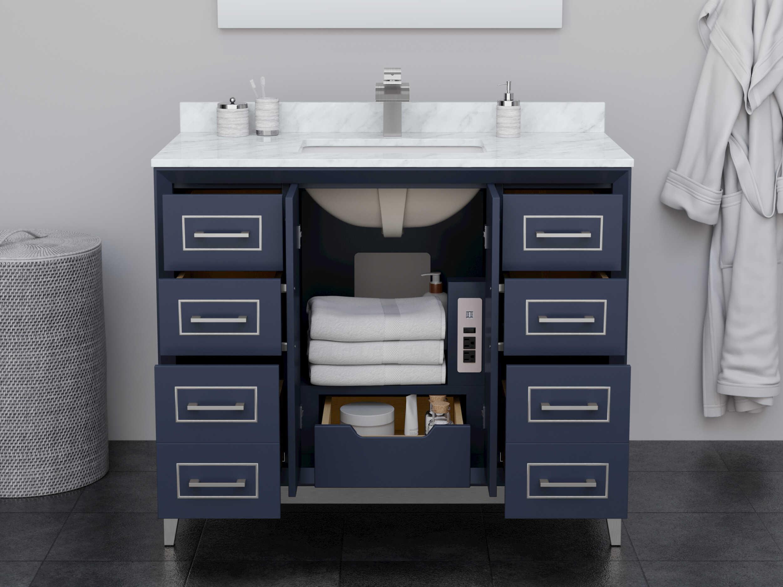 Wyndham Collection Marlena 42" Dark Blue Vanity