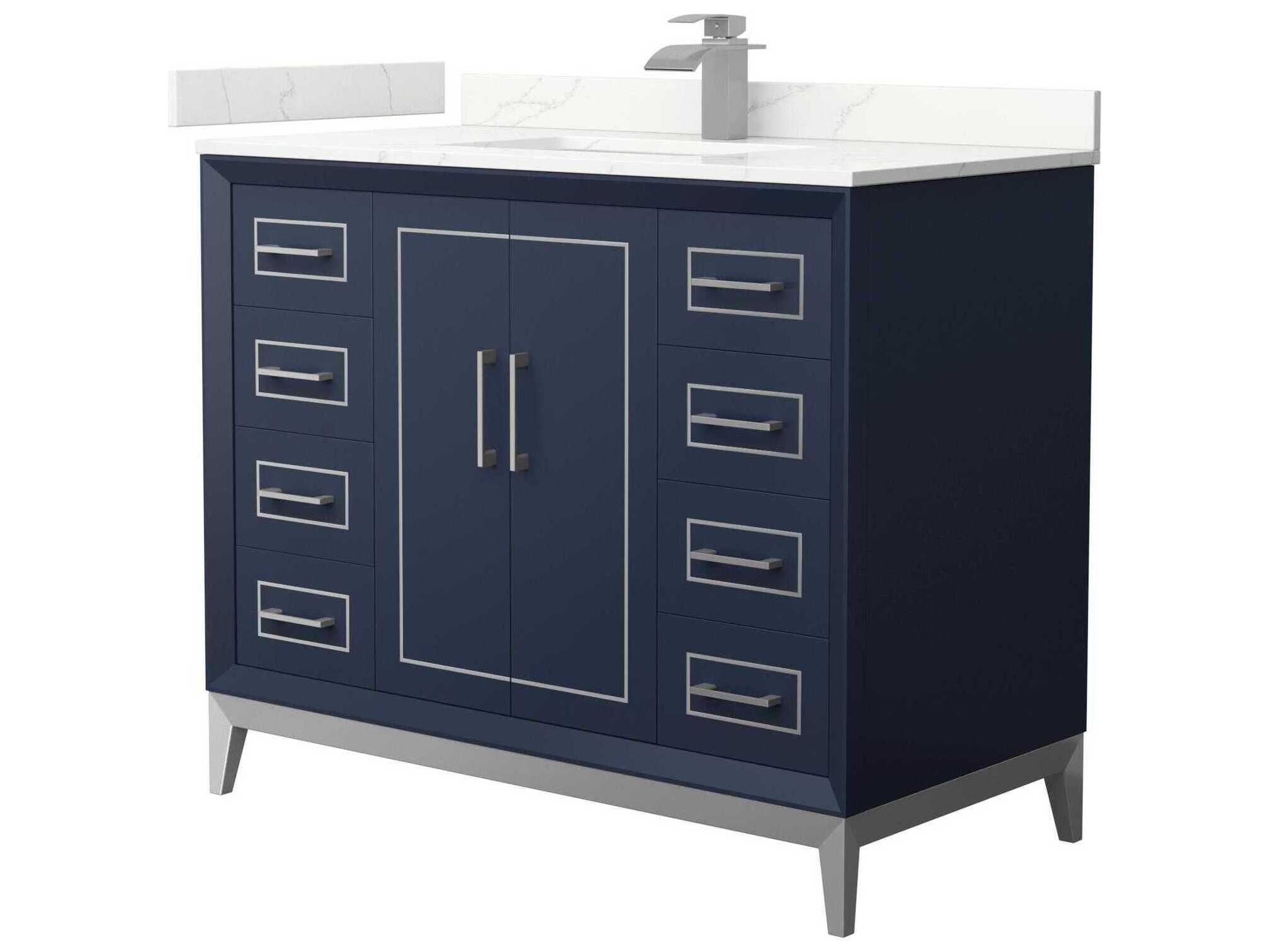 Wyndham Collection Marlena 42" Dark Blue Vanity