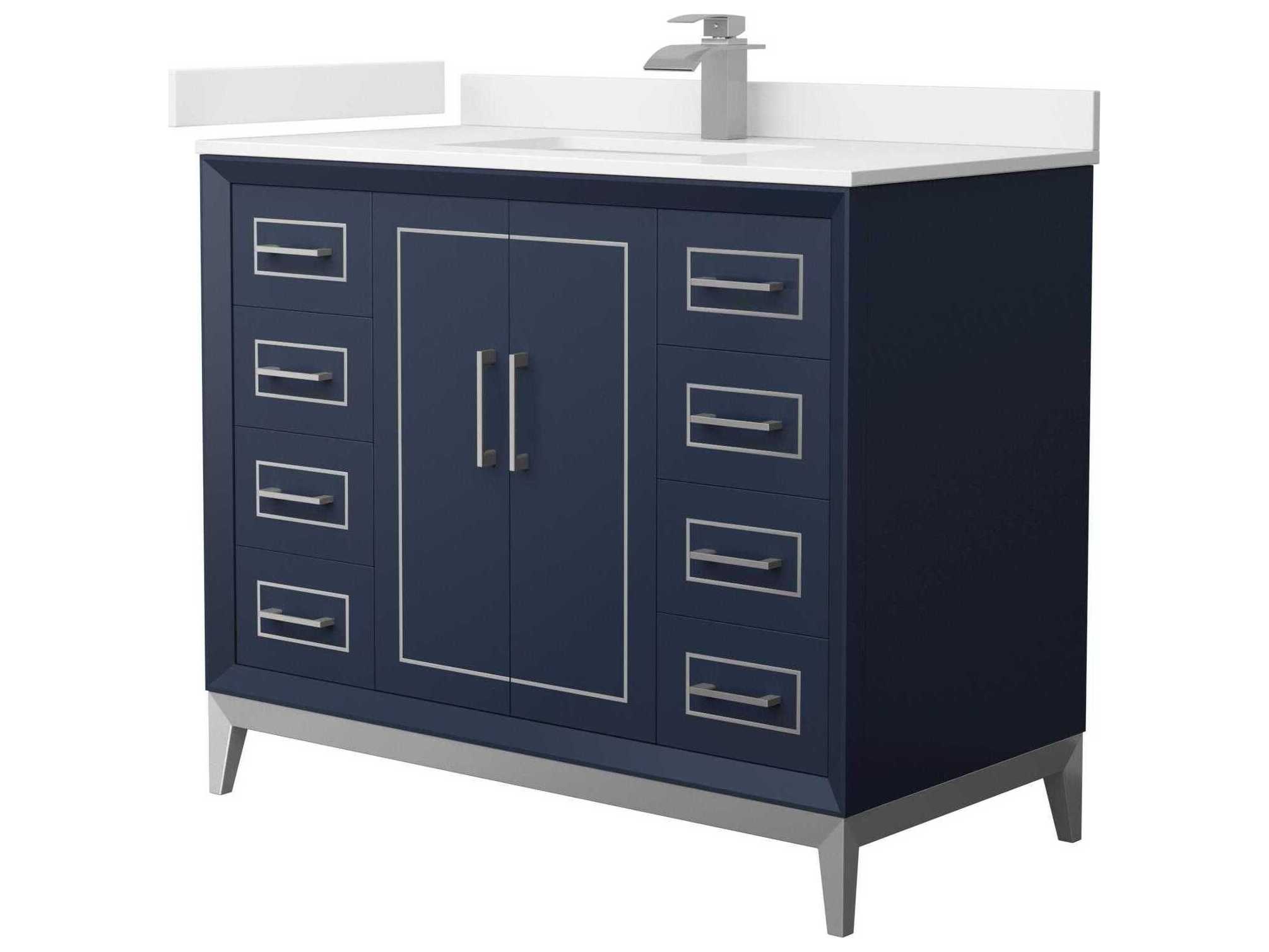 Wyndham Collection Marlena 42" Dark Blue Vanity