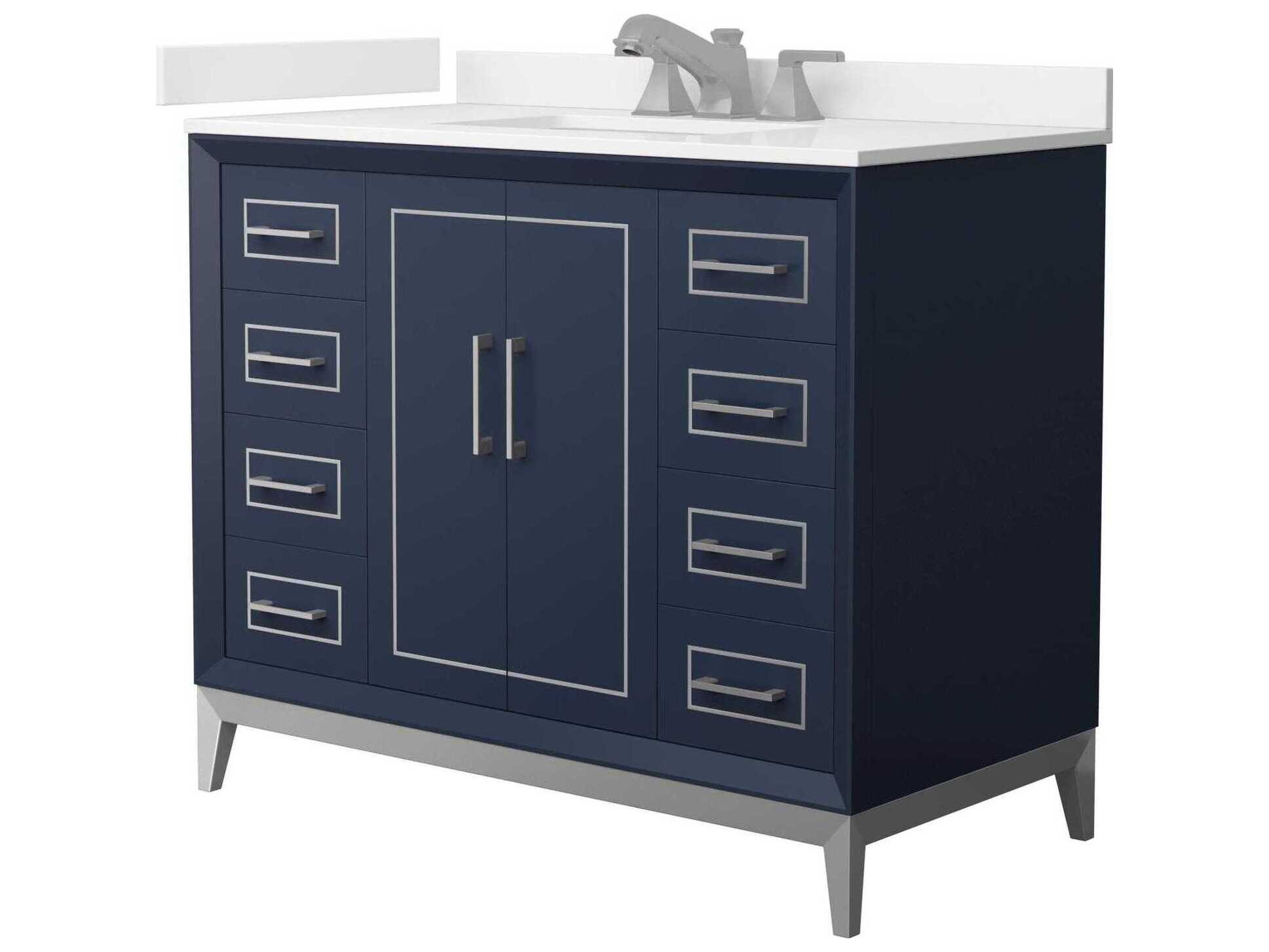 Wyndham Collection Marlena 42" Dark Blue Vanity