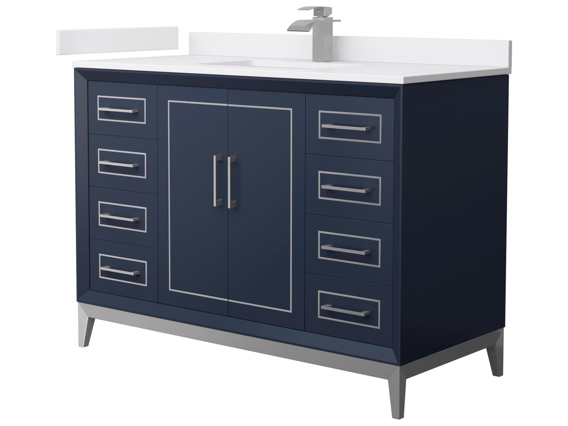 Wyndham Collection Marlena 48" Dark Blue Vanity