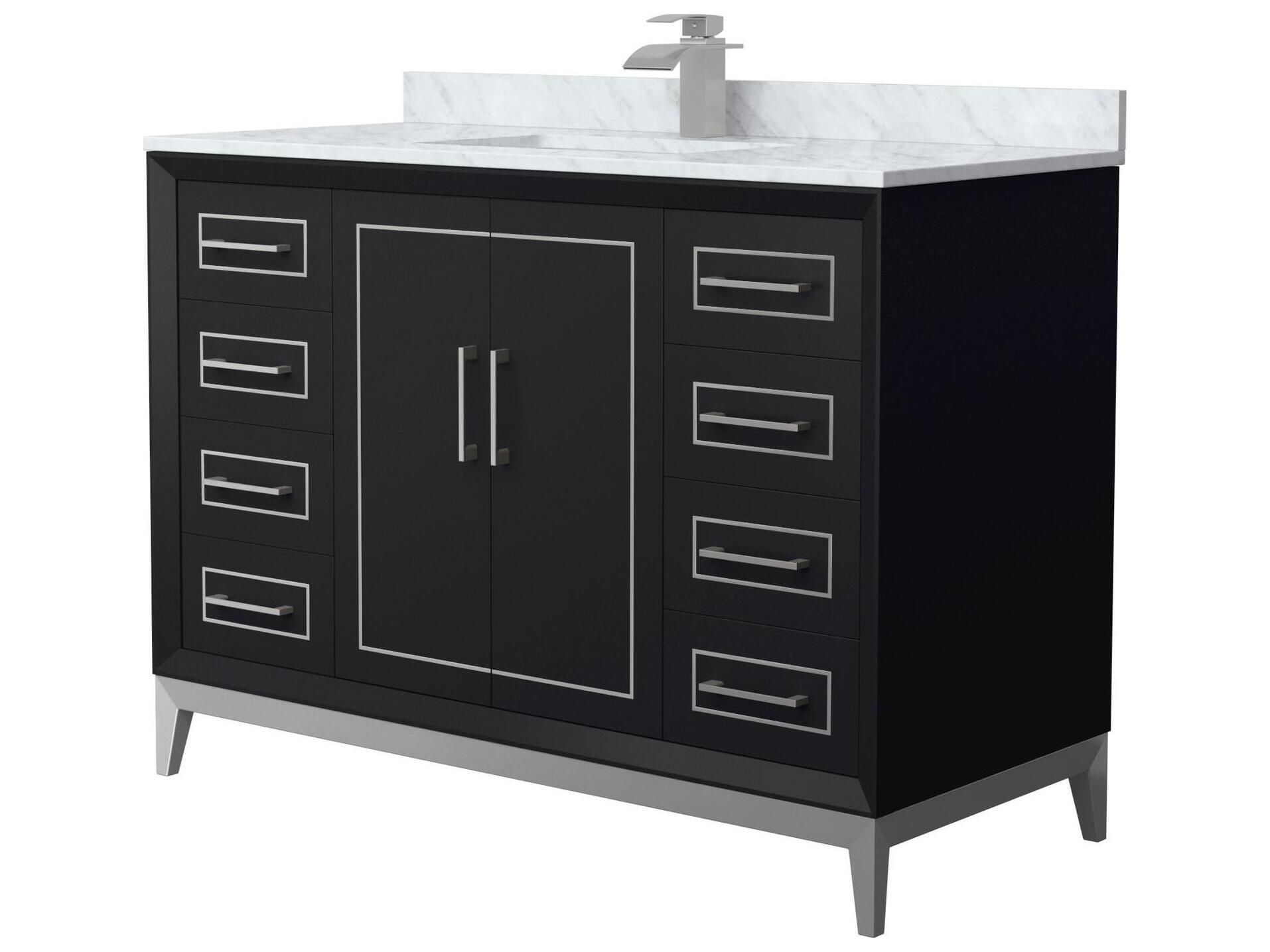 Wyndham Collection Marlena 48" Black Vanity