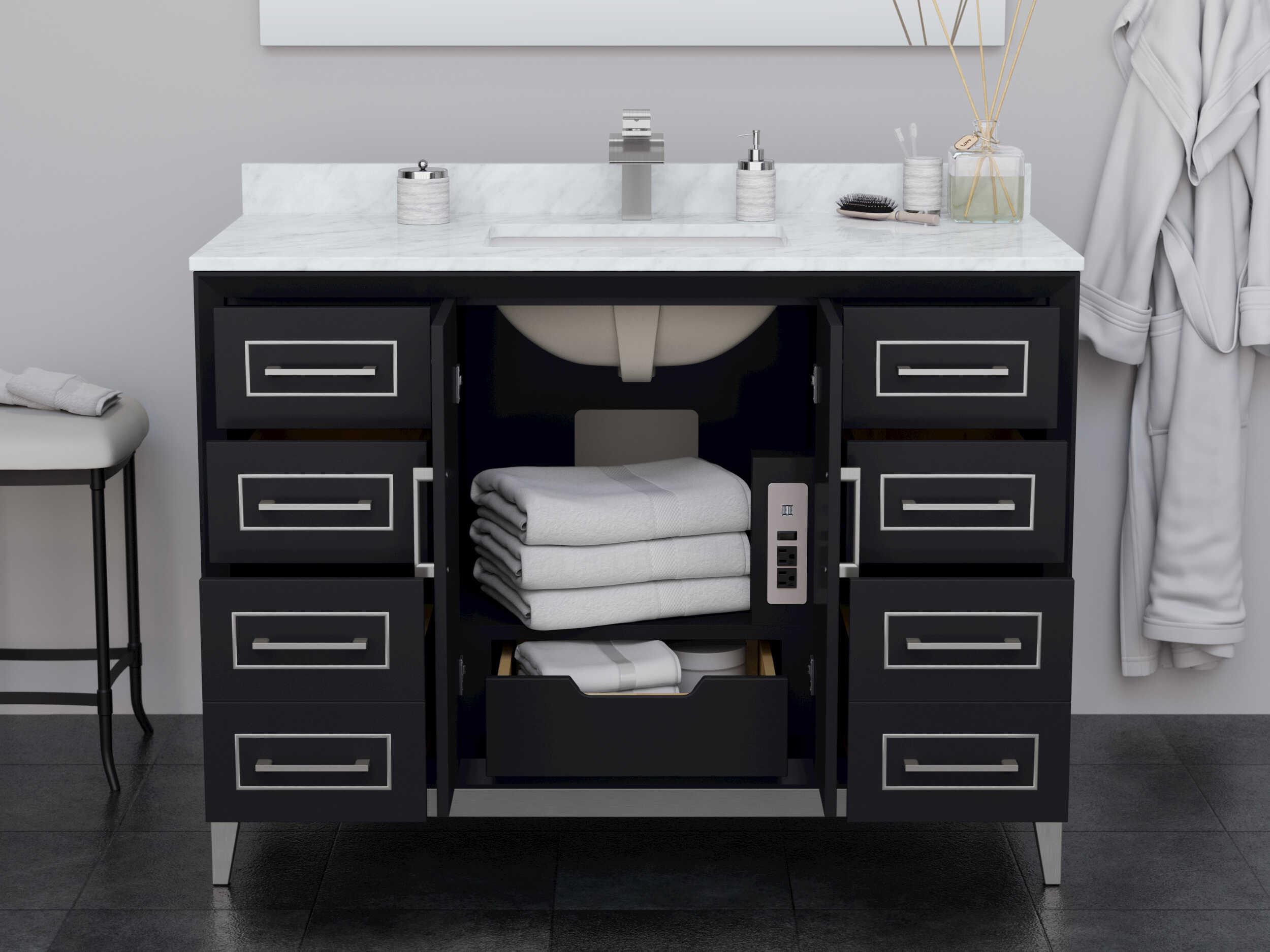 Wyndham Collection Marlena 48" Black Vanity