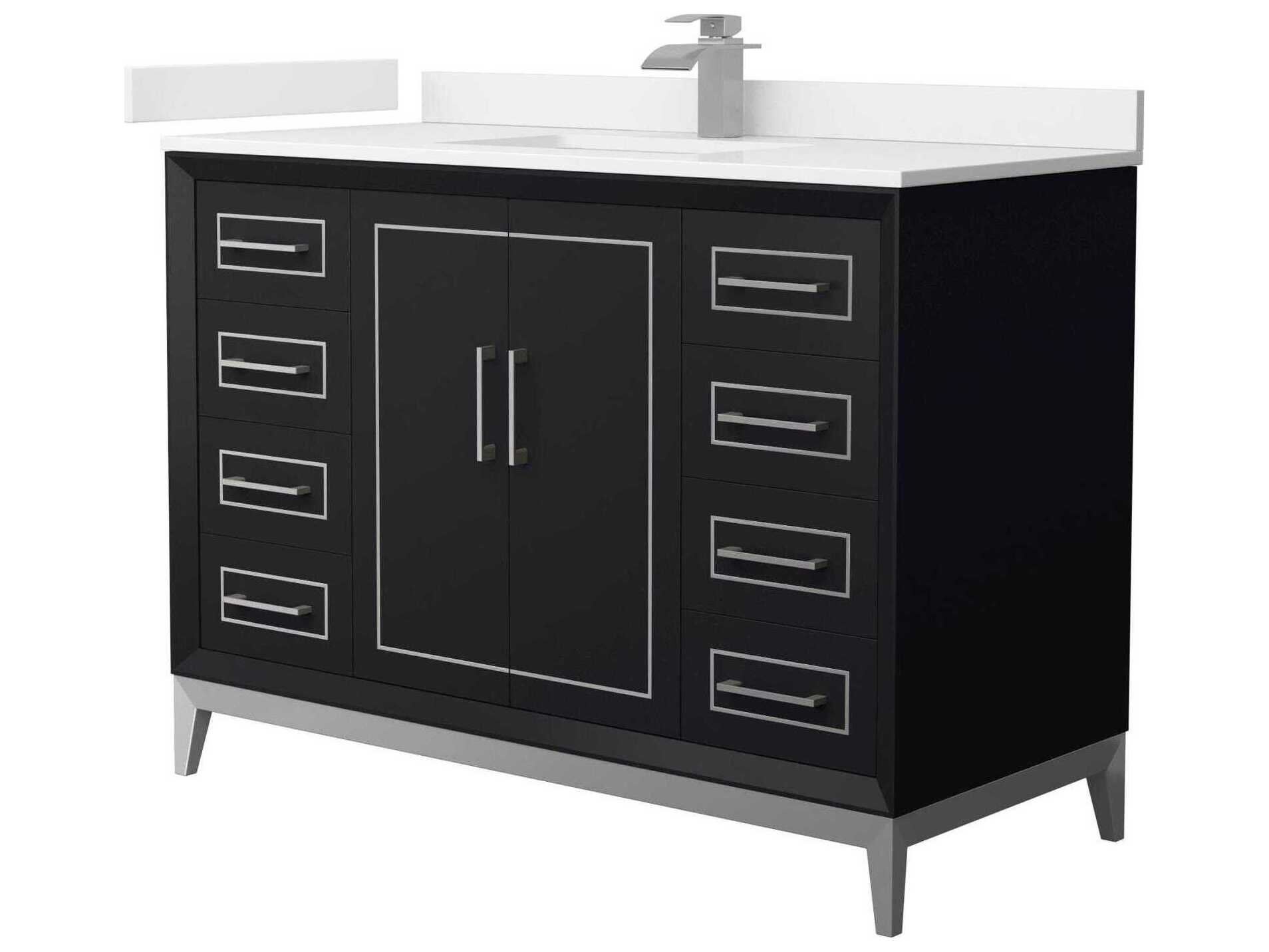Wyndham Collection Marlena 48" Black Vanity