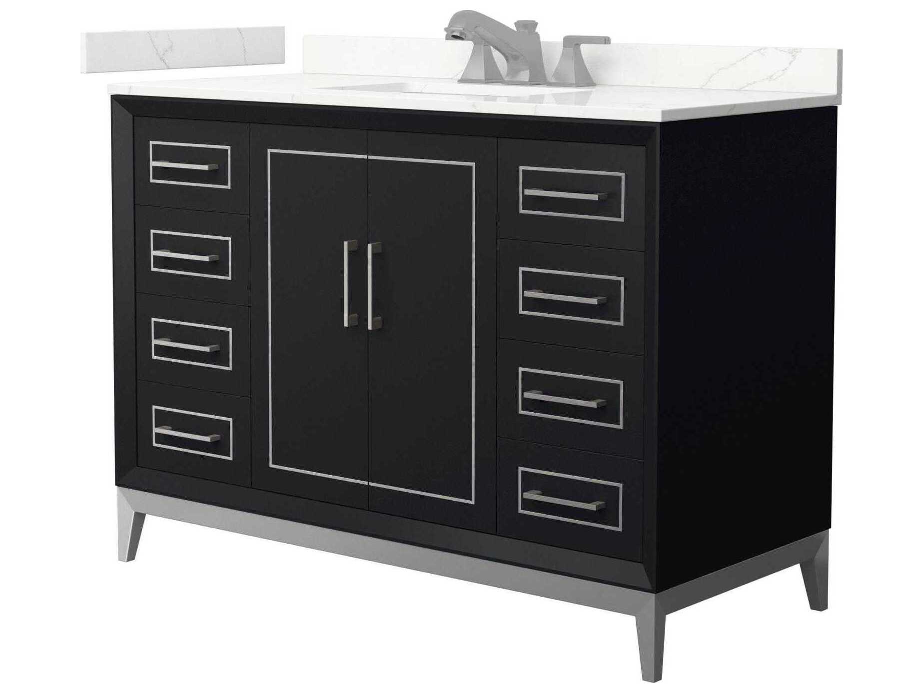 Wyndham Collection Marlena 48" Black Vanity