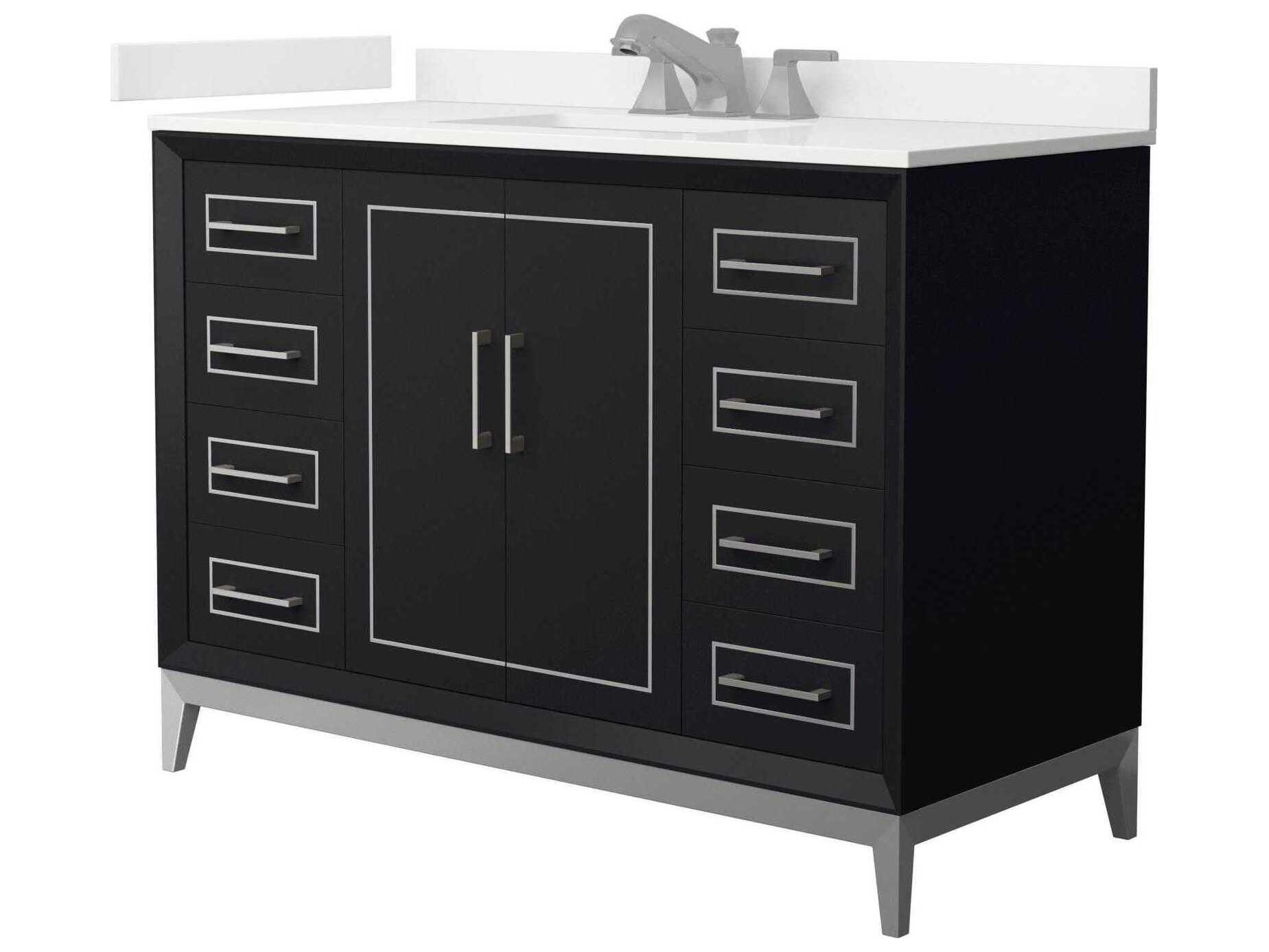 Wyndham Collection Marlena 48" Black Vanity