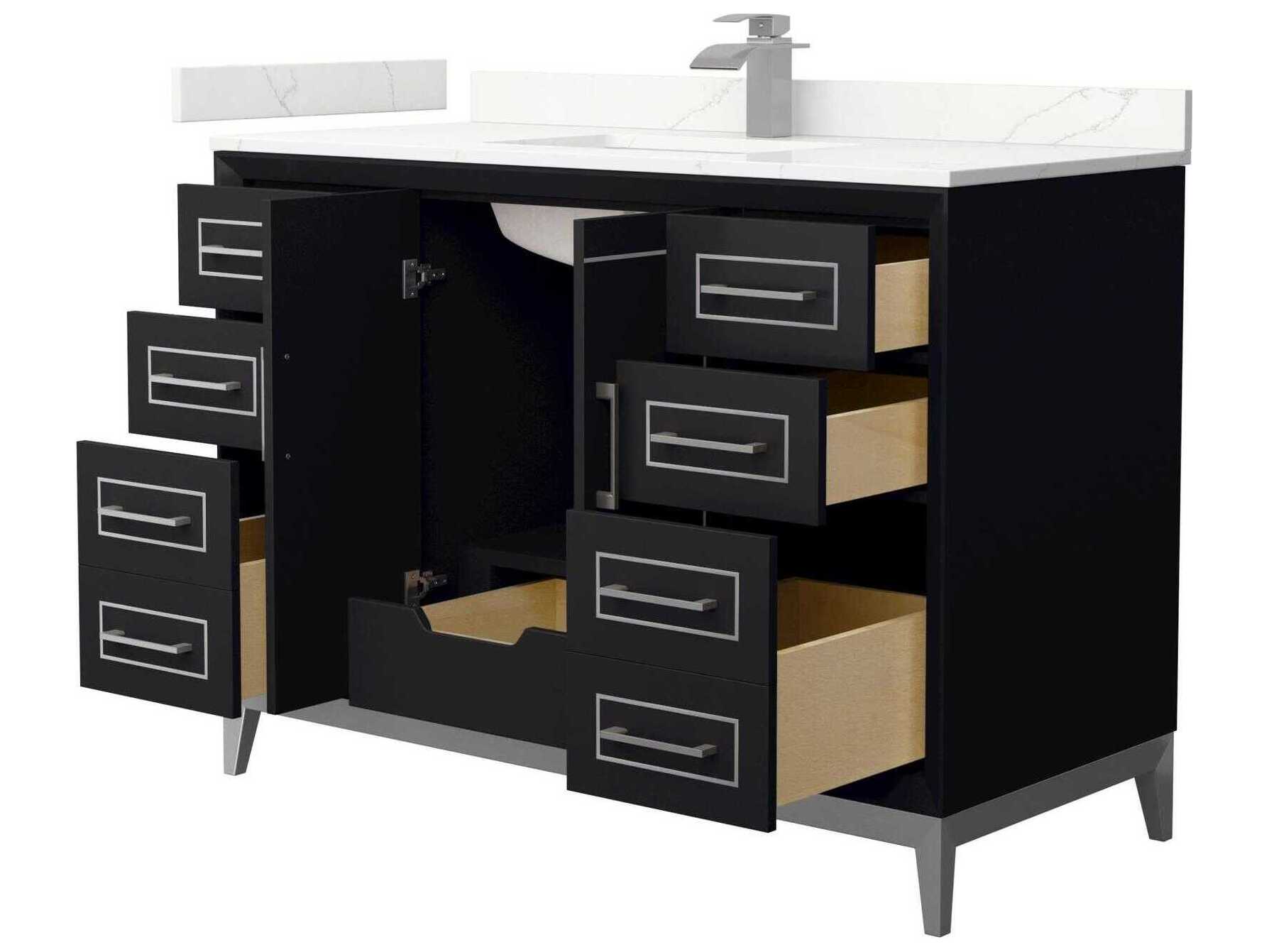 Wyndham Collection Marlena 48" Black Vanity