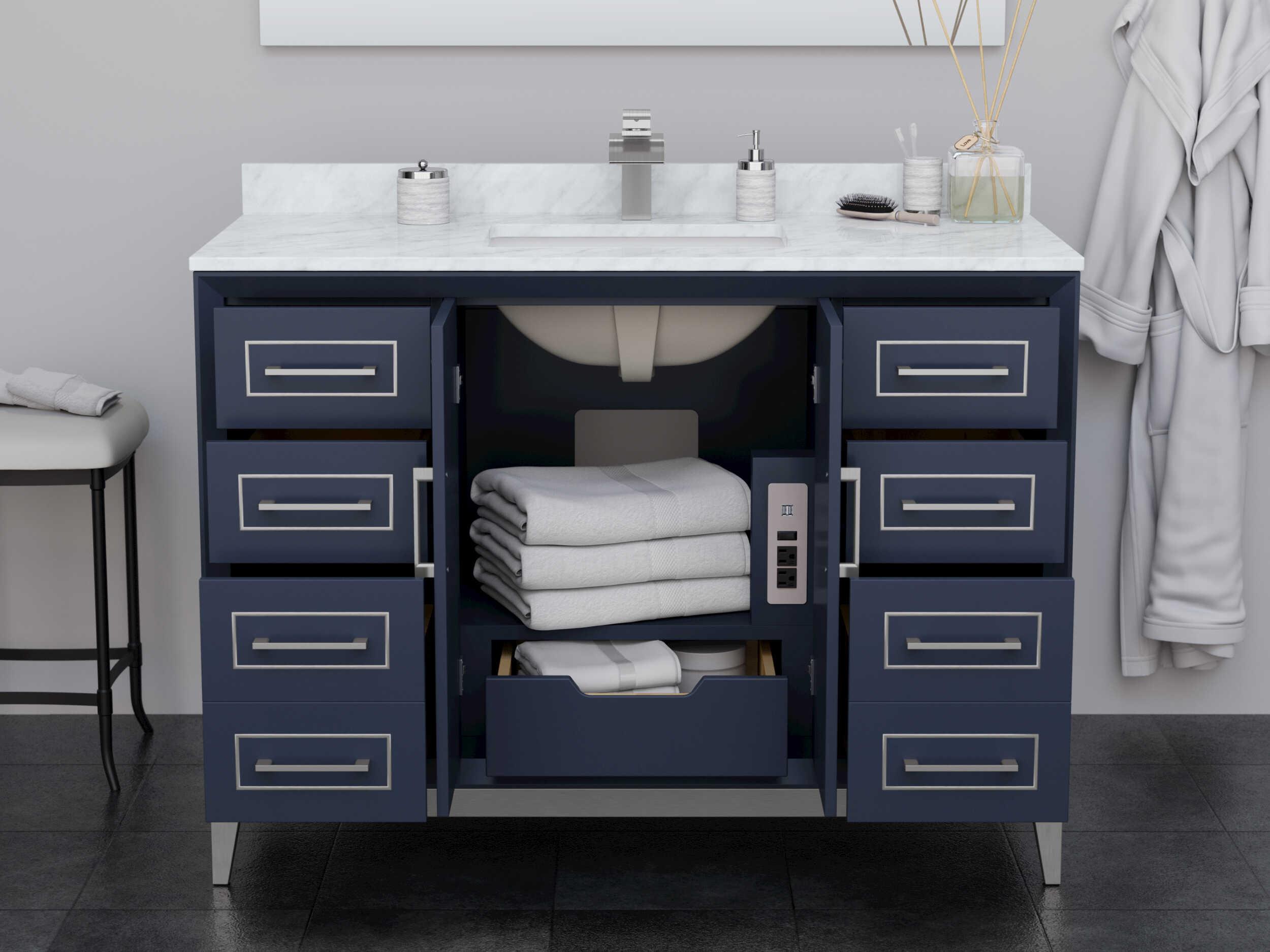 Wyndham Collection Marlena 48" Dark Blue Vanity