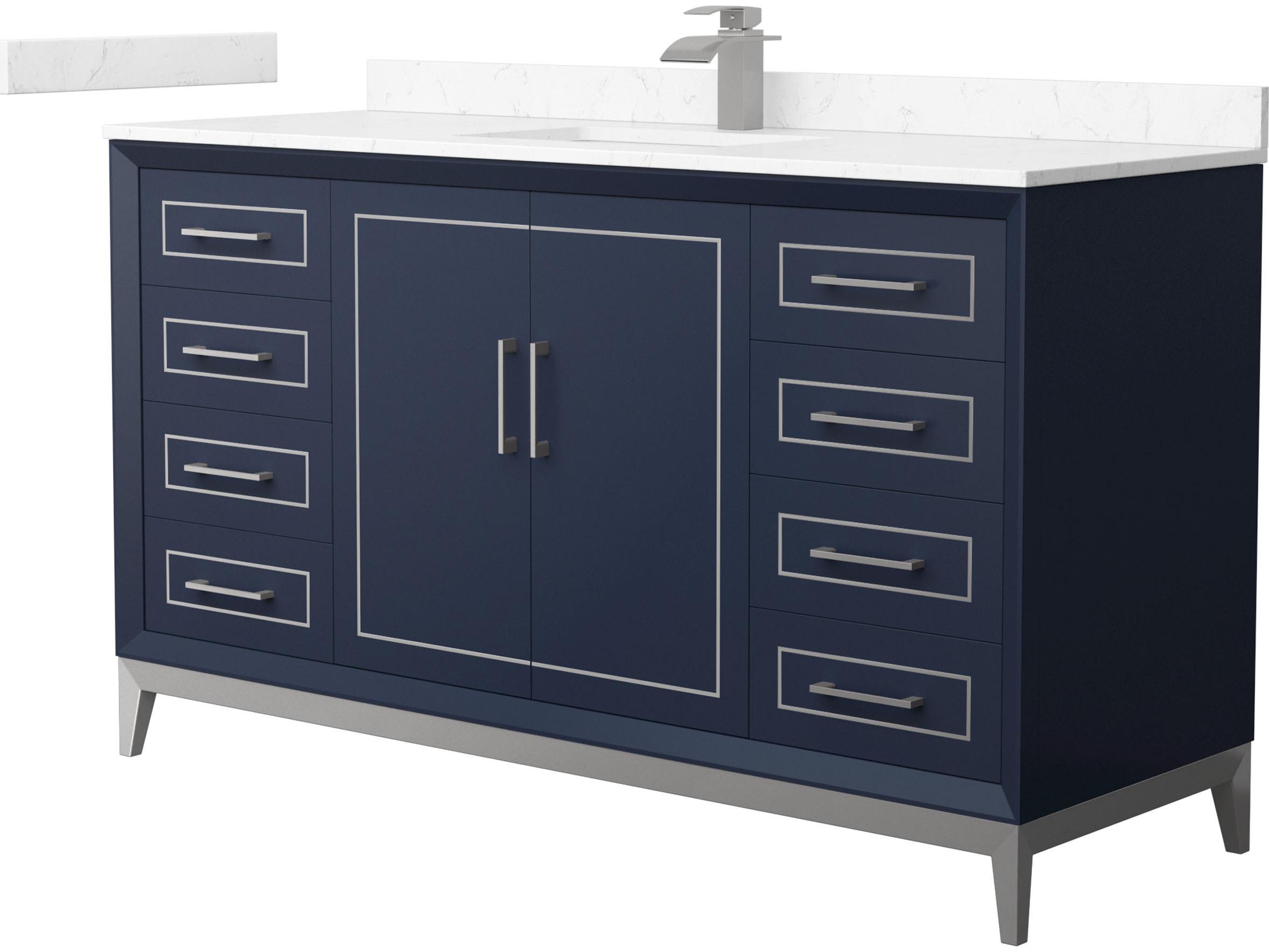 Wyndham Collection Marlena 60" Dark Blue Vanity