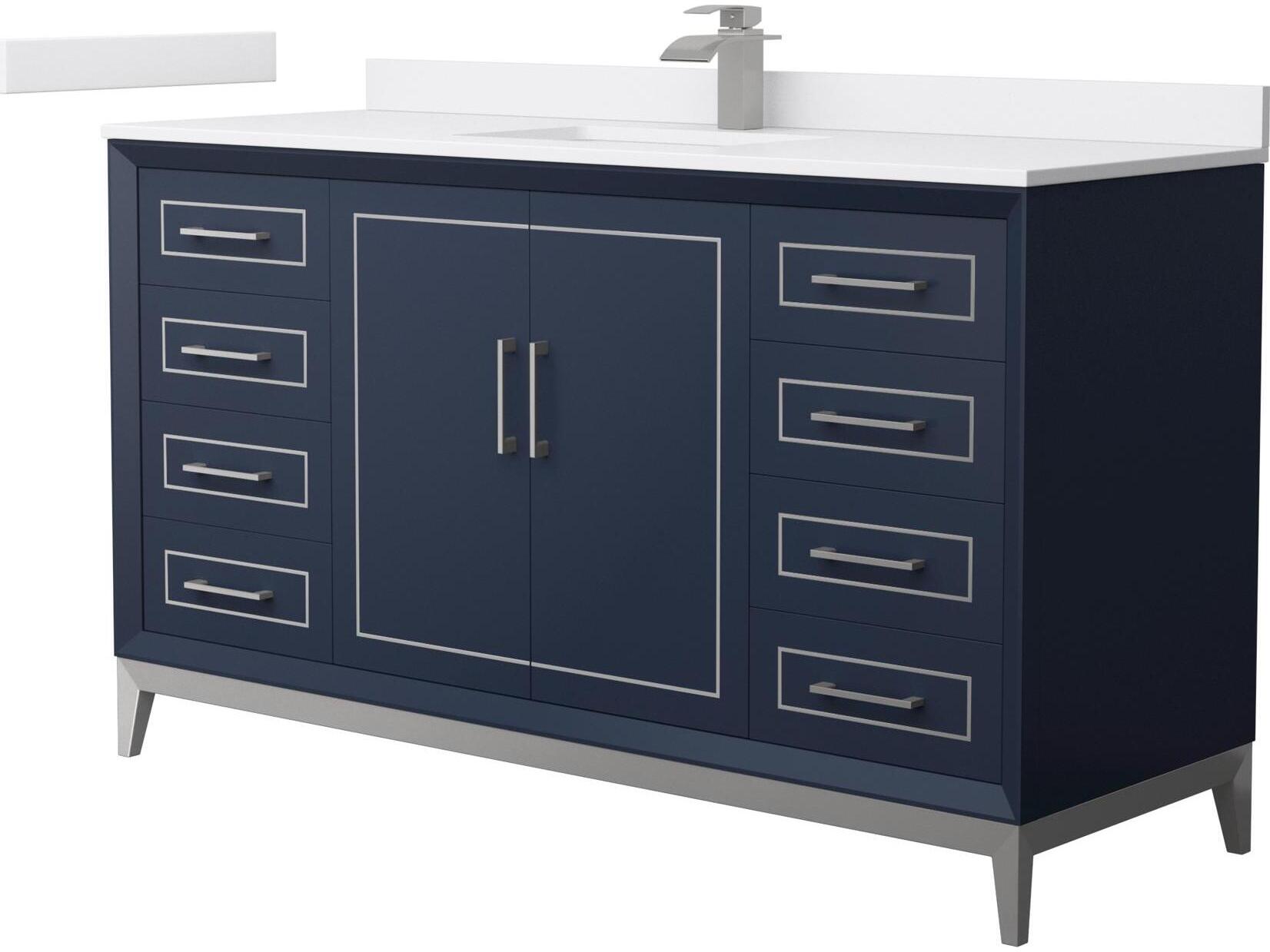 Wyndham Collection Marlena 60" Dark Blue Vanity