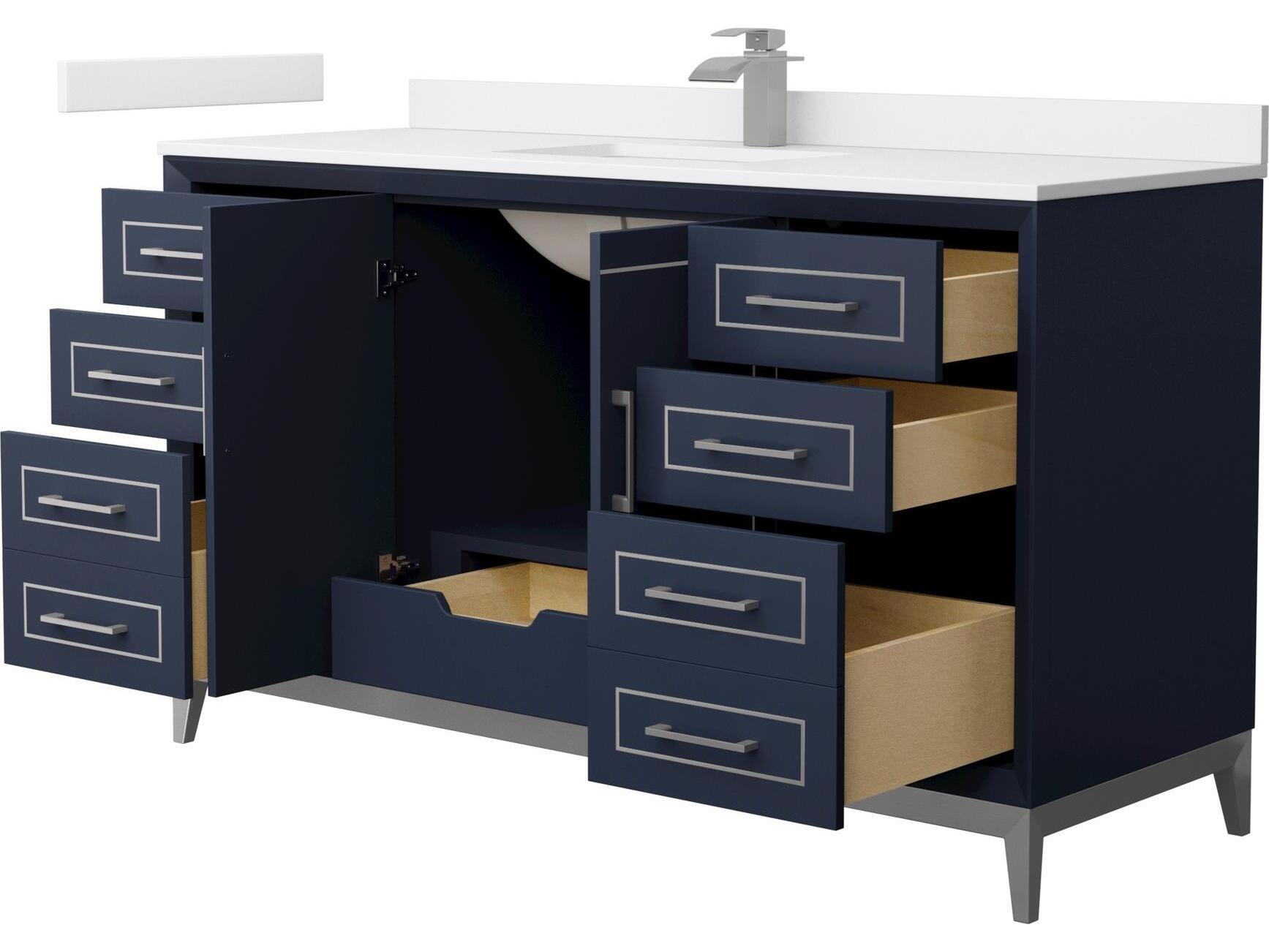 Wyndham Collection Marlena 60" Dark Blue Vanity