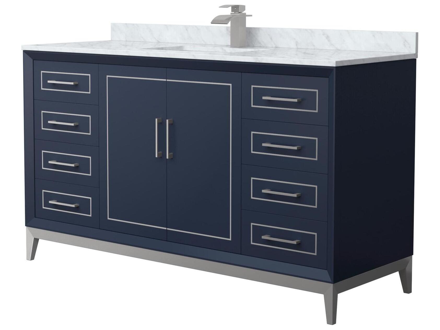 Wyndham Collection Marlena 60" Dark Blue Vanity