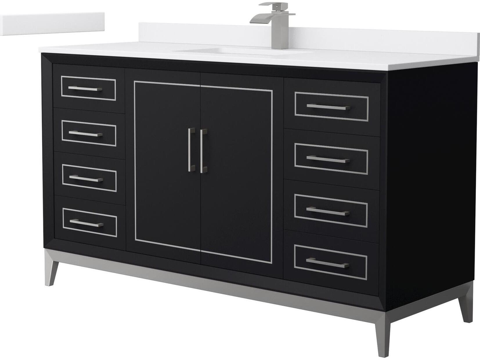 Wyndham Collection Marlena 60" Black Vanity