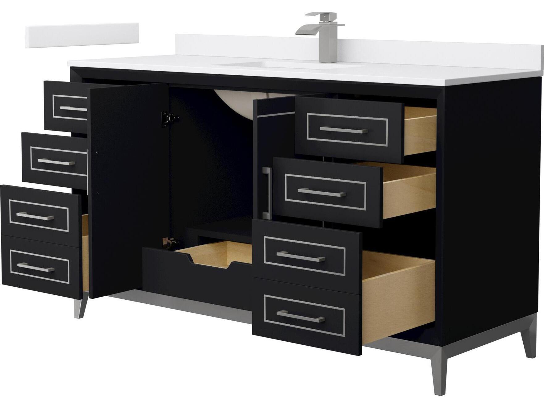 Wyndham Collection Marlena 60" Black Vanity