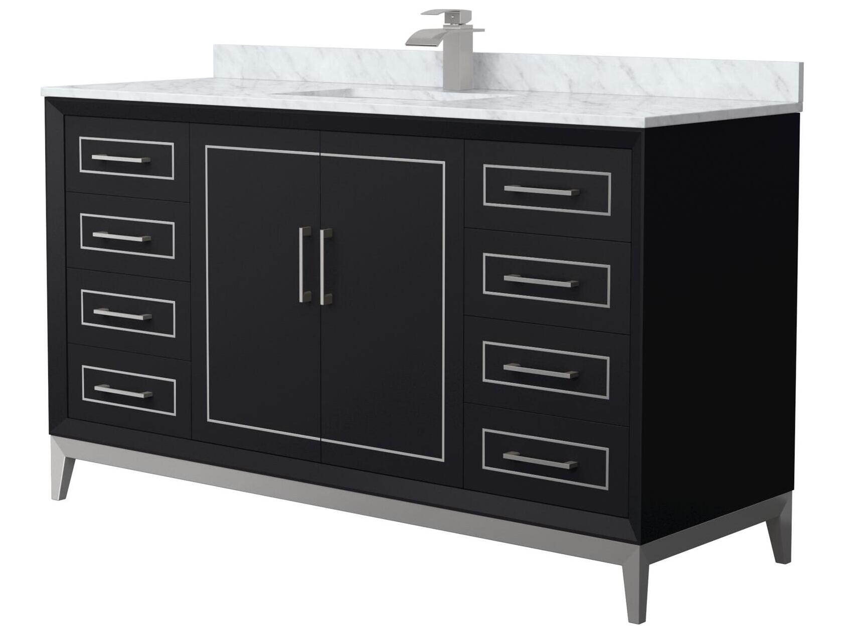 Wyndham Collection Marlena 60" Black Vanity