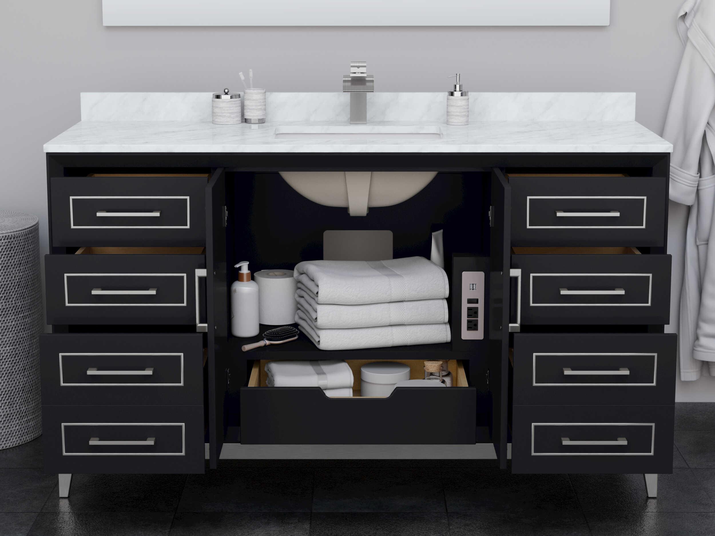 Wyndham Collection Marlena 60" Black Vanity