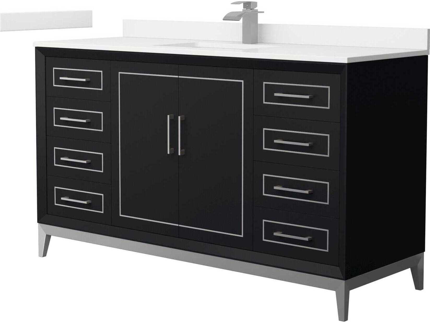 Wyndham Collection Marlena 60" Black Vanity