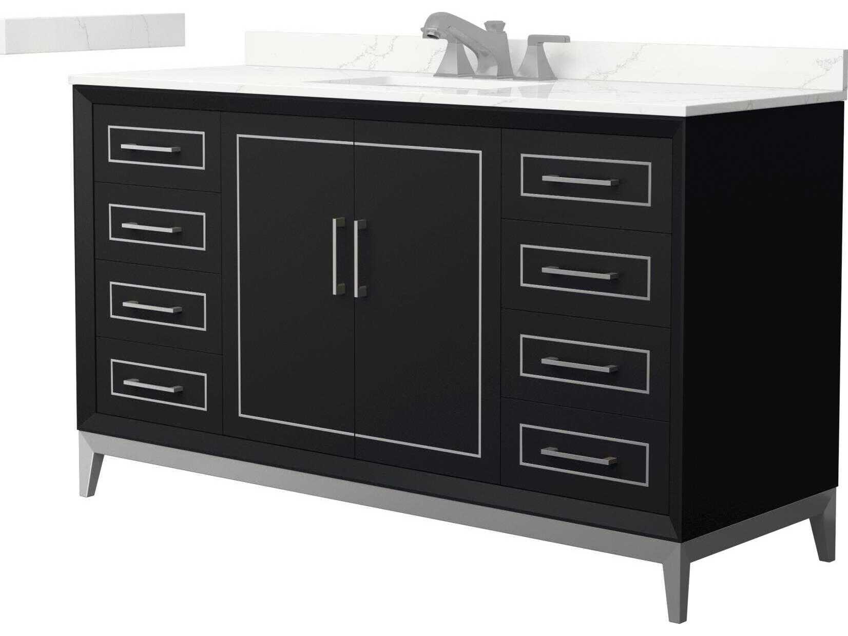 Wyndham Collection Marlena 60" Black Vanity