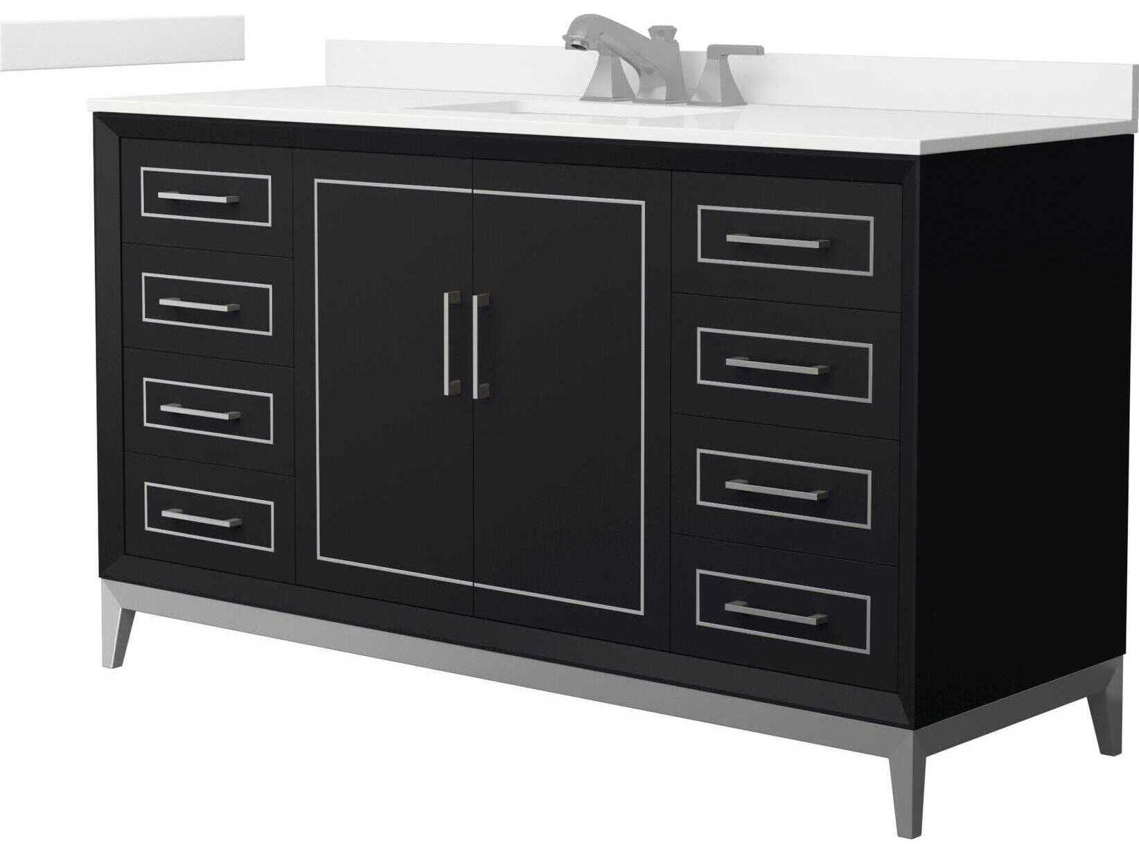 Wyndham Collection Marlena 60" Black Vanity