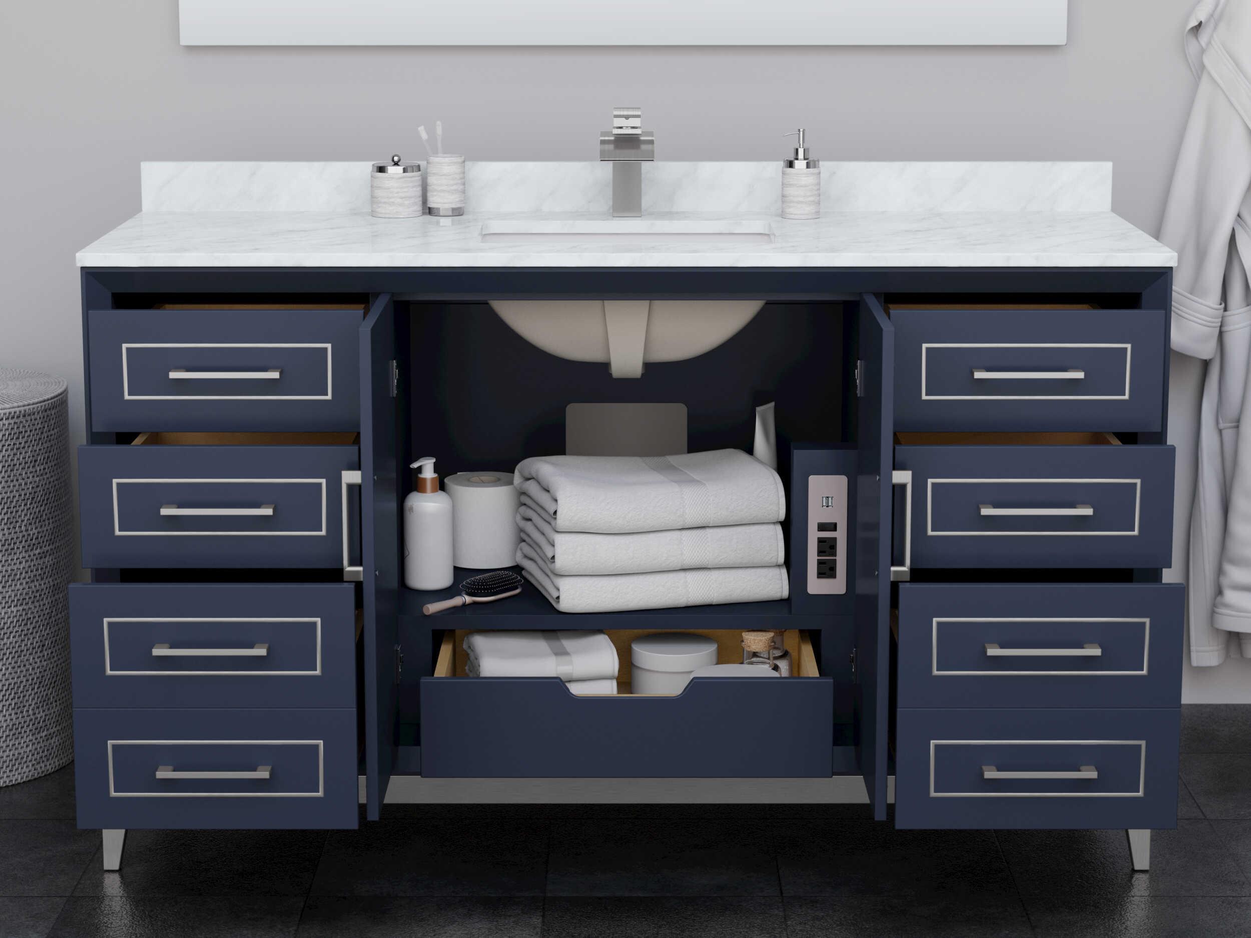 Wyndham Collection Marlena 60" Dark Blue Vanity
