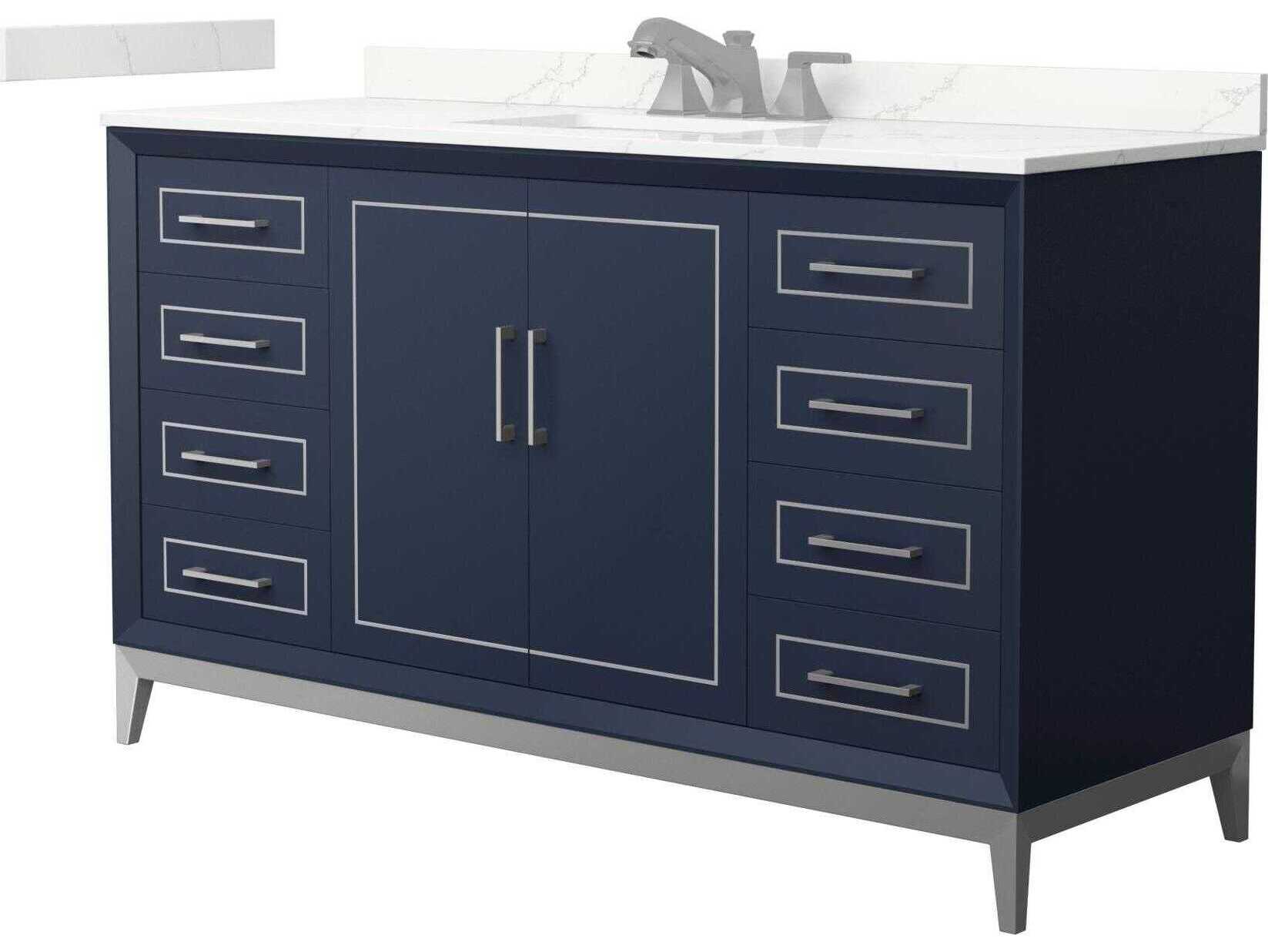 Wyndham Collection Marlena 60" Dark Blue Vanity