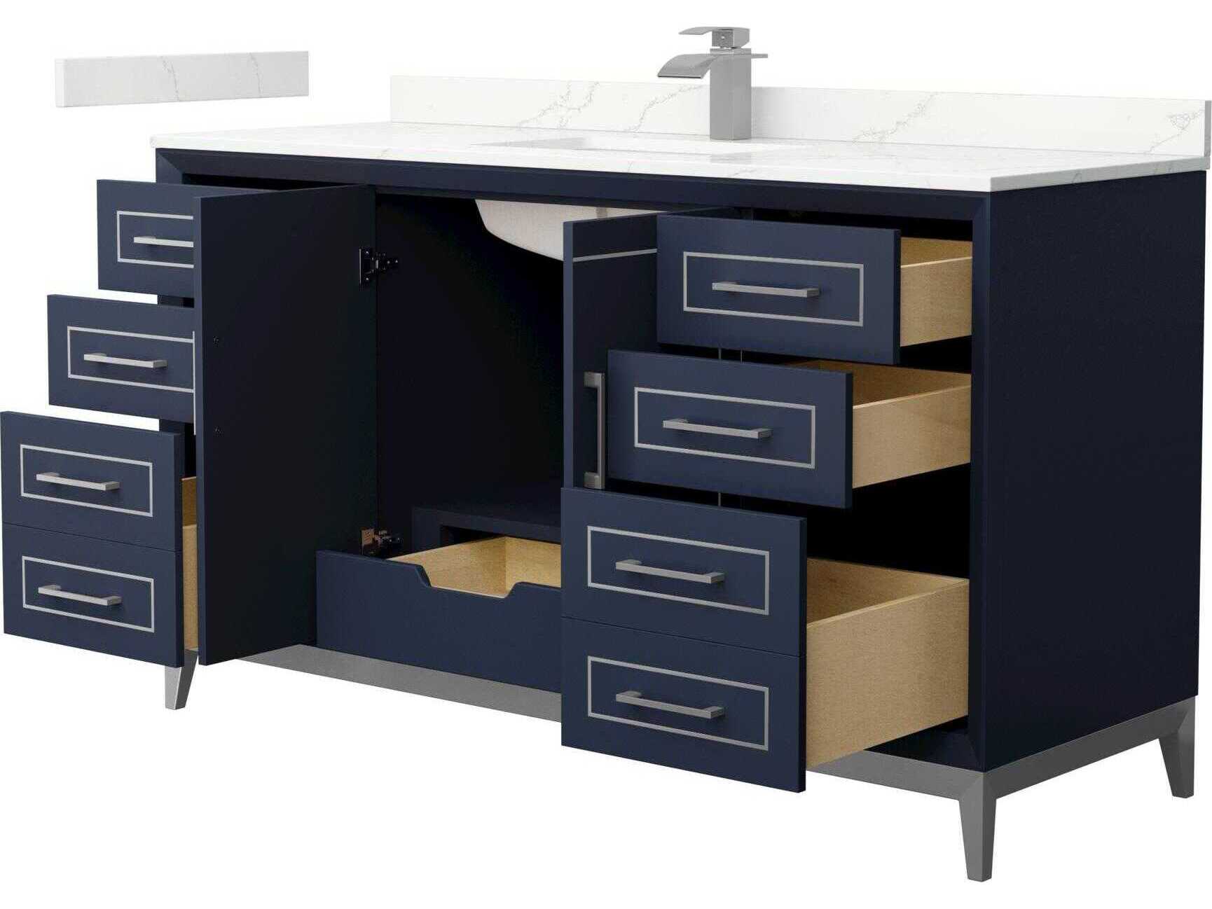 Wyndham Collection Marlena 60" Dark Blue Vanity