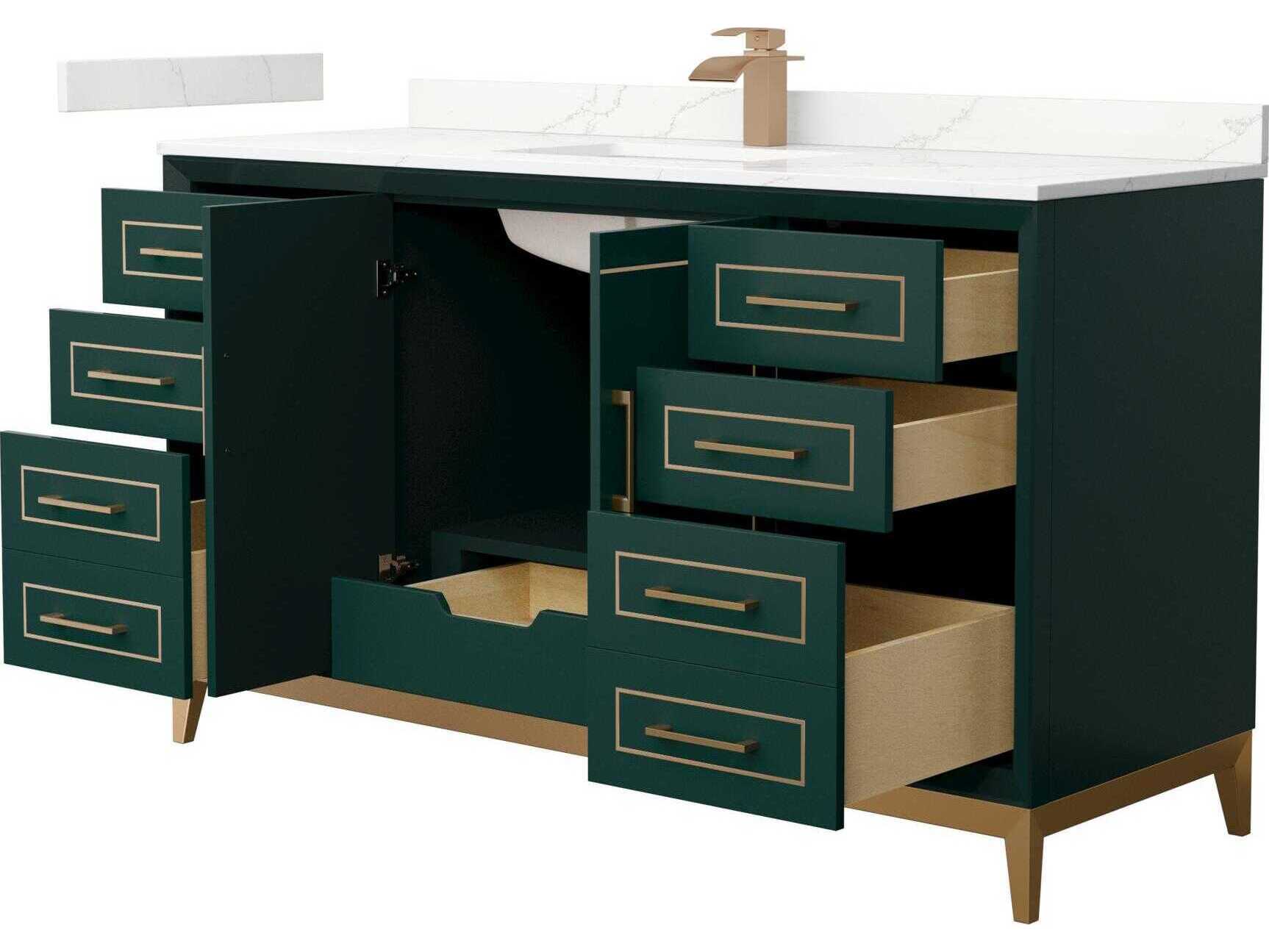 Wyndham Collection Marlena 60" Green Vanity
