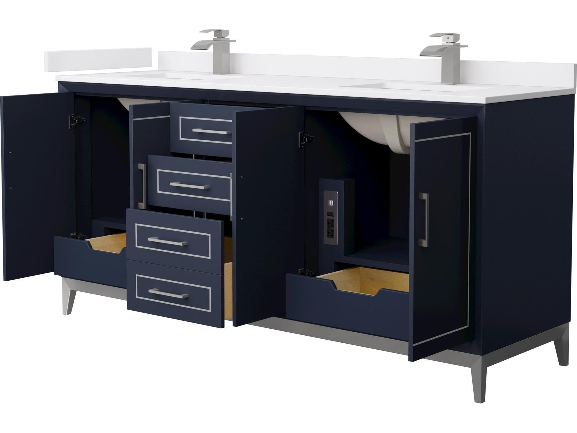 Wyndham Collection Marlena 72" Dark Blue Vanity