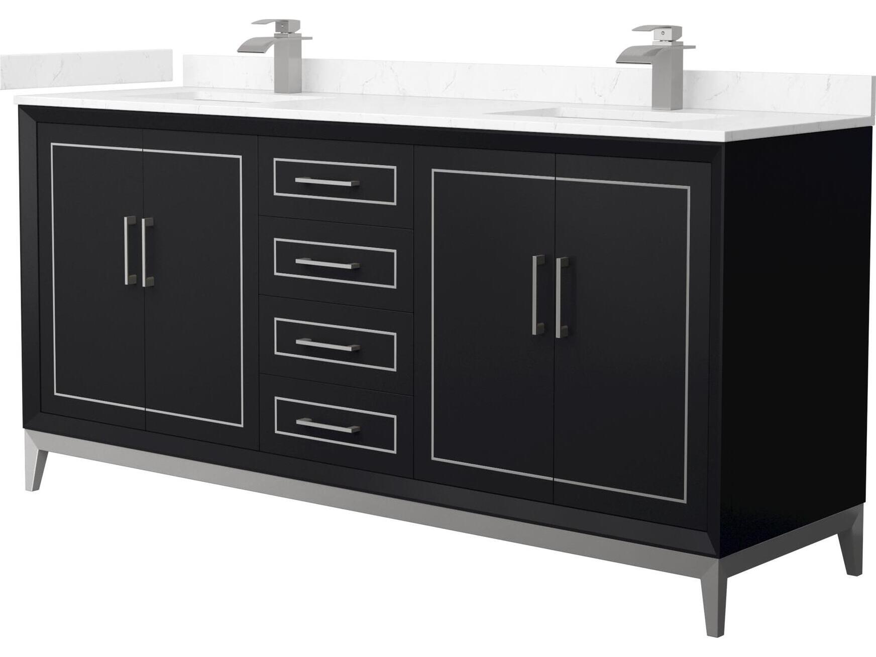 Wyndham Collection Marlena 72" Black Vanity