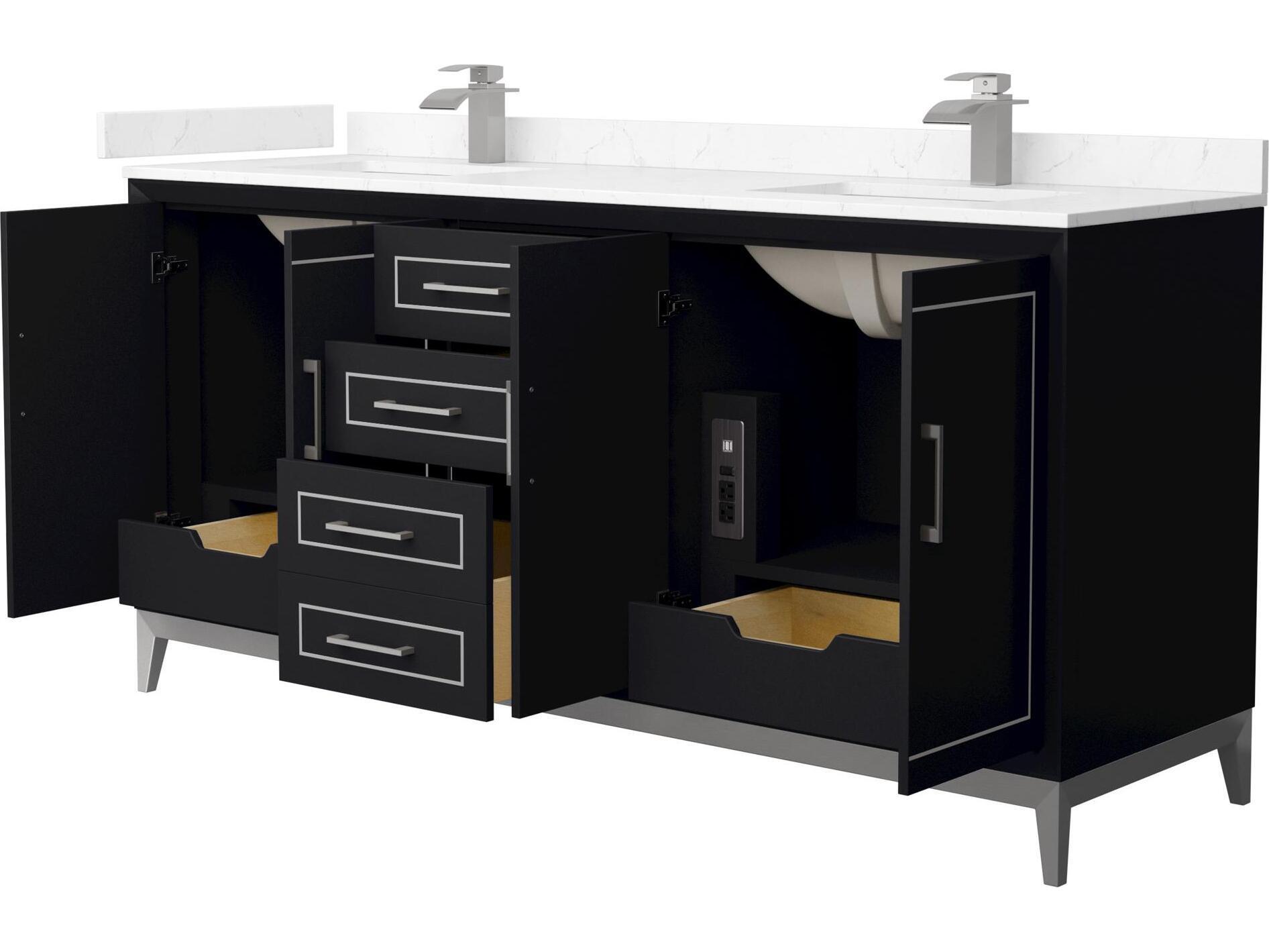 Wyndham Collection Marlena 72" Black Vanity