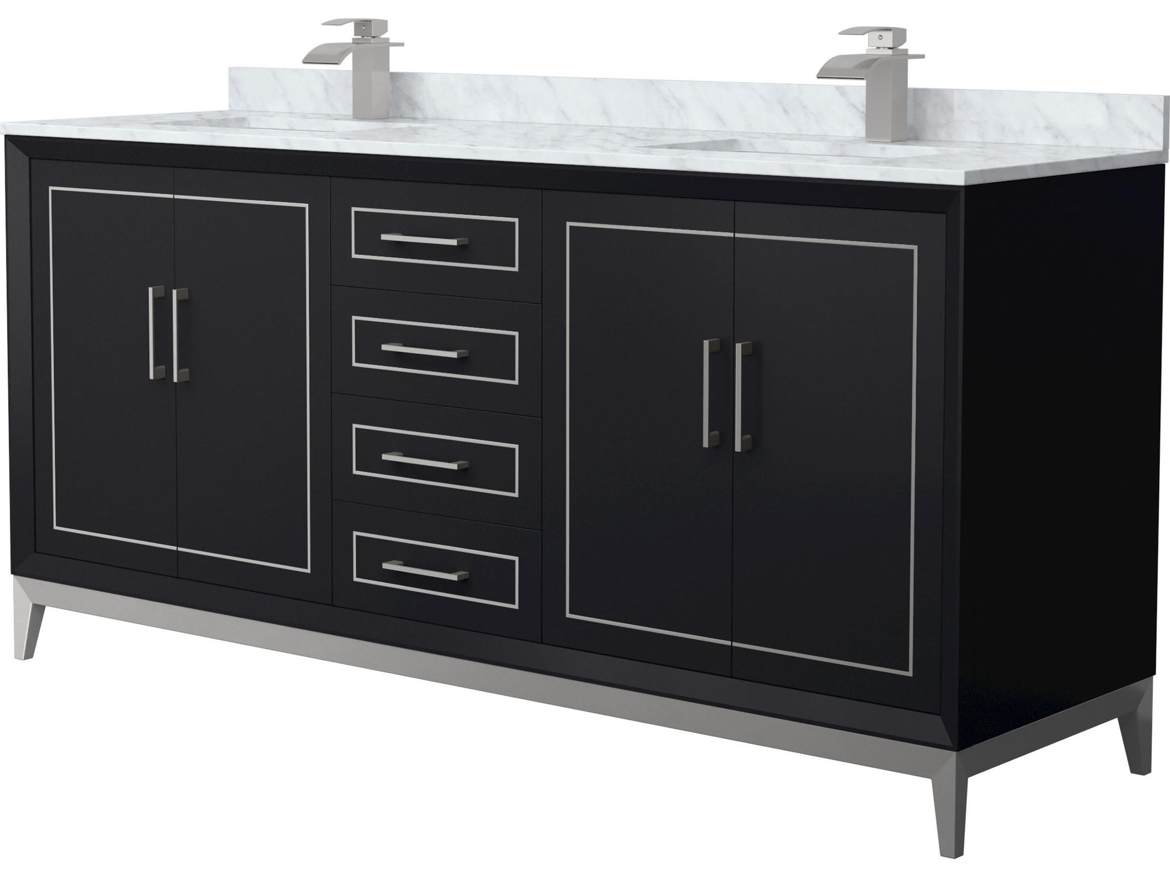 Wyndham Collection Marlena 72" Black Vanity