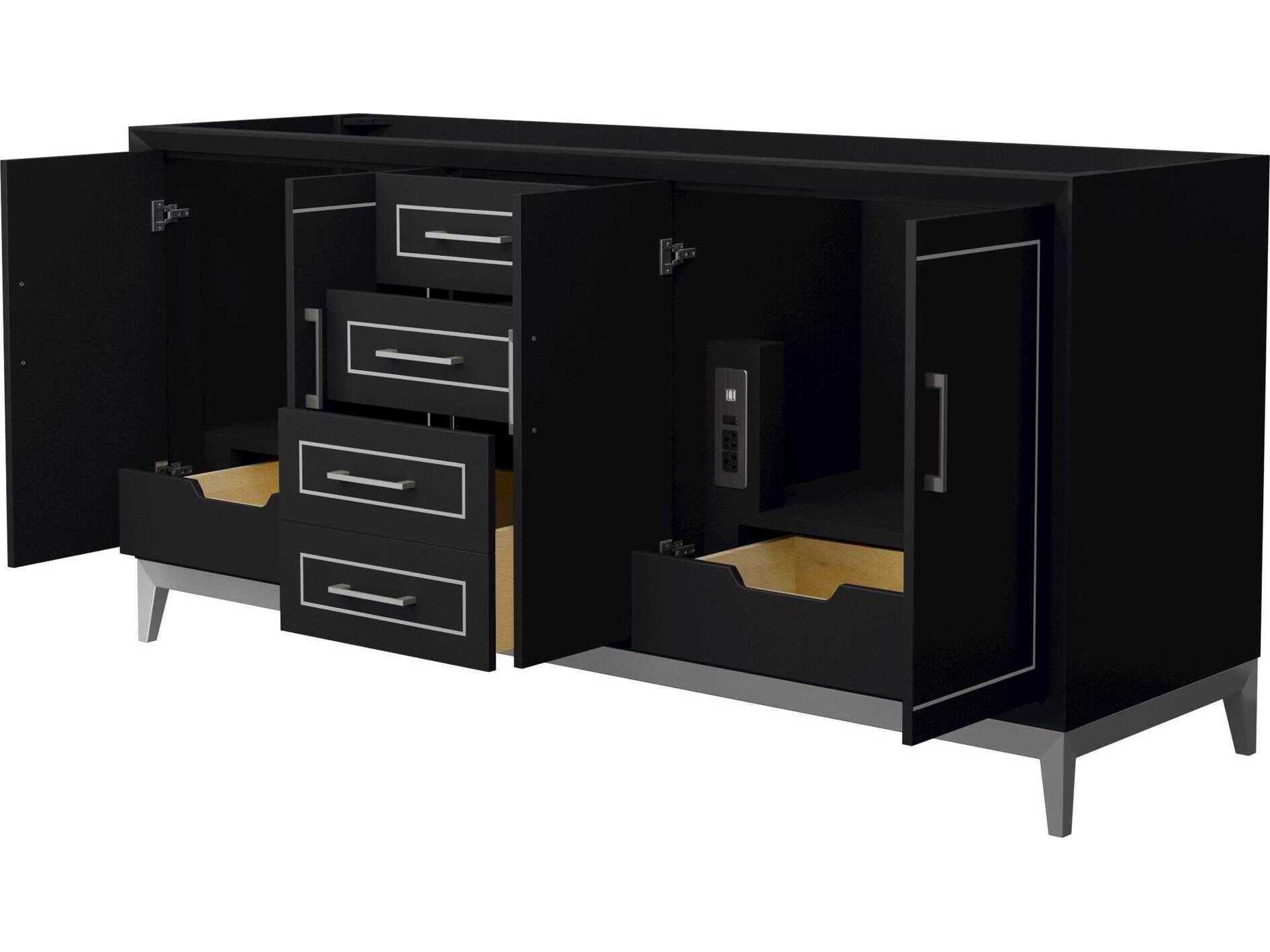 Wyndham Collection Marlena 72" Black Vanity