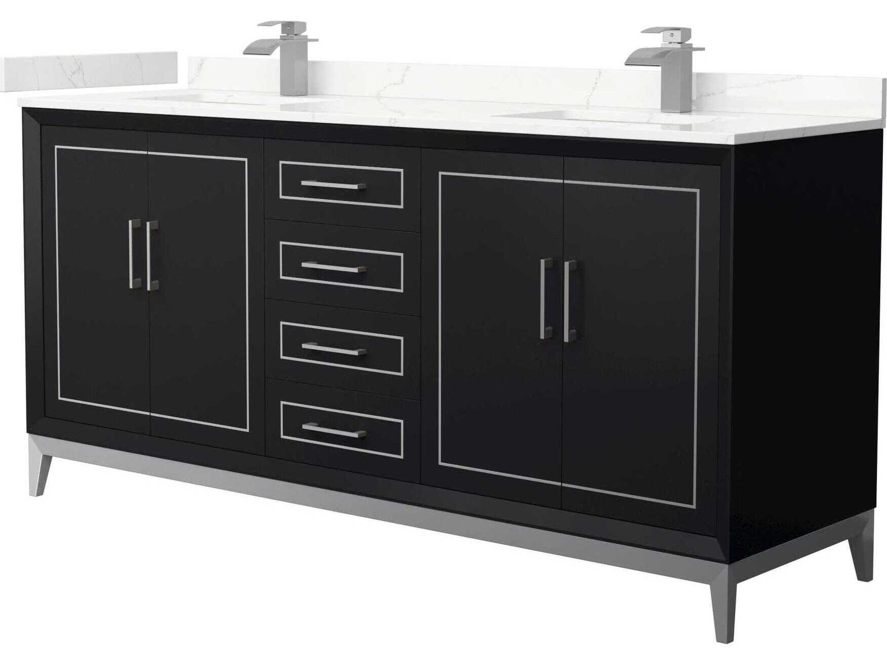 Wyndham Collection Marlena 72" Black Vanity