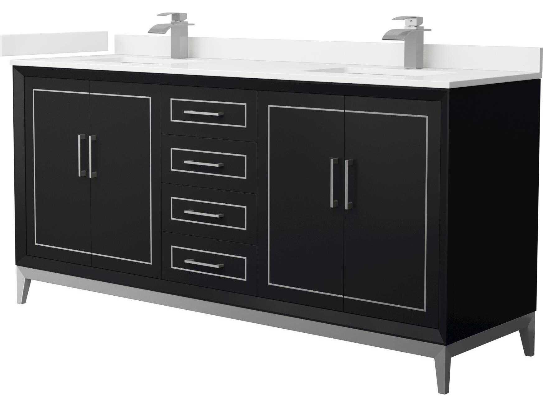 Wyndham Collection Marlena 72" Black Vanity