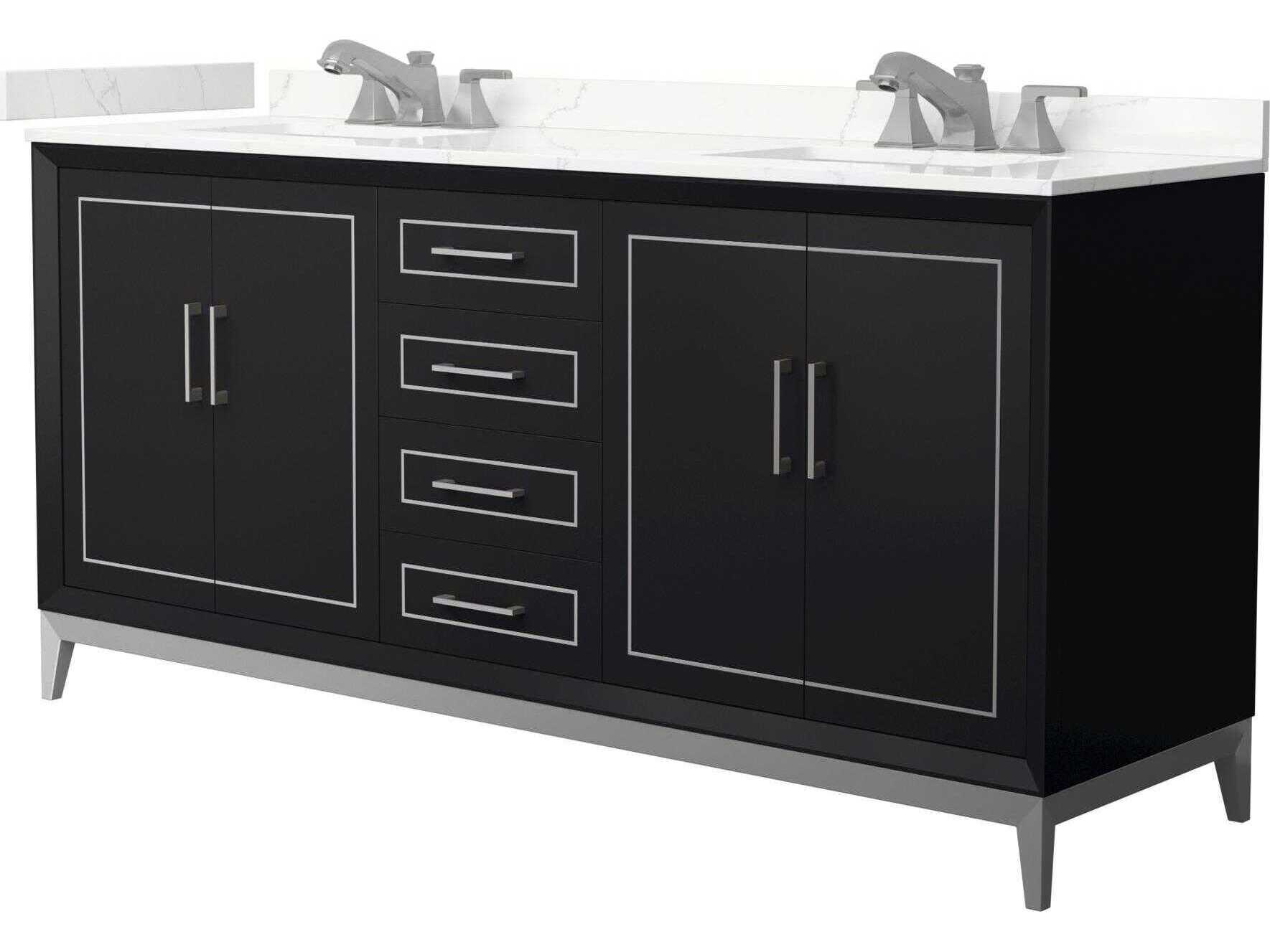 Wyndham Collection Marlena 72" Black Vanity