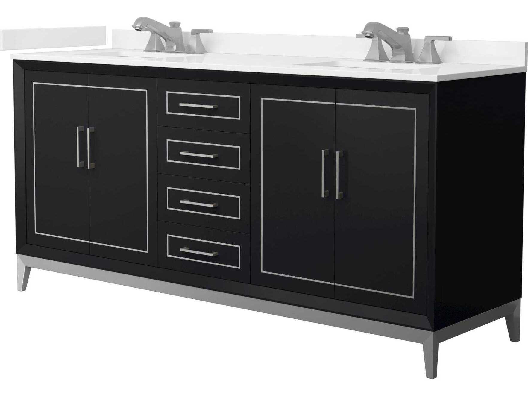 Wyndham Collection Marlena 72" Black Vanity