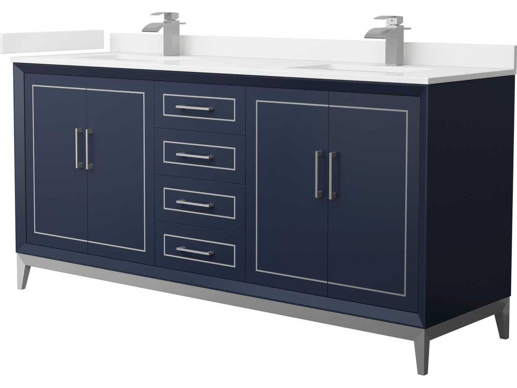 Wyndham Collection Marlena 72" Dark Blue Vanity
