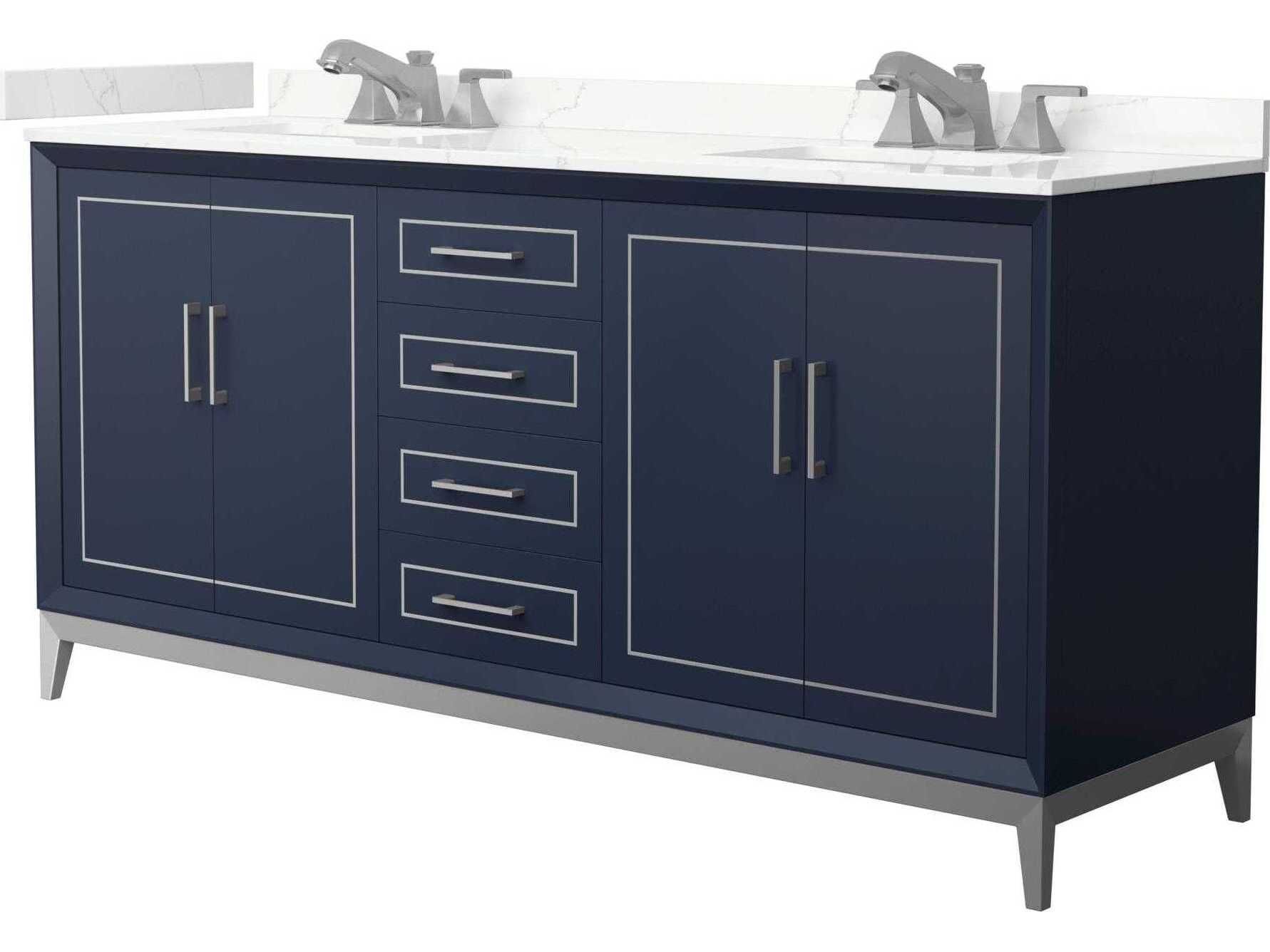 Wyndham Collection Marlena 72" Dark Blue Vanity